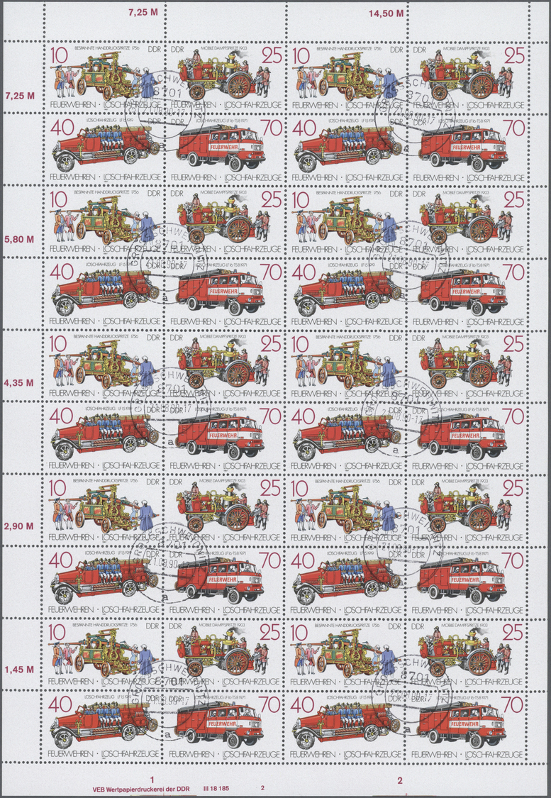 O/** DDR - Zusammendrucke: 1963/1990, Saubere Partie Von 30 Zusammendruckbogen, Dabei Die Gestempelten St - Se-Tenant