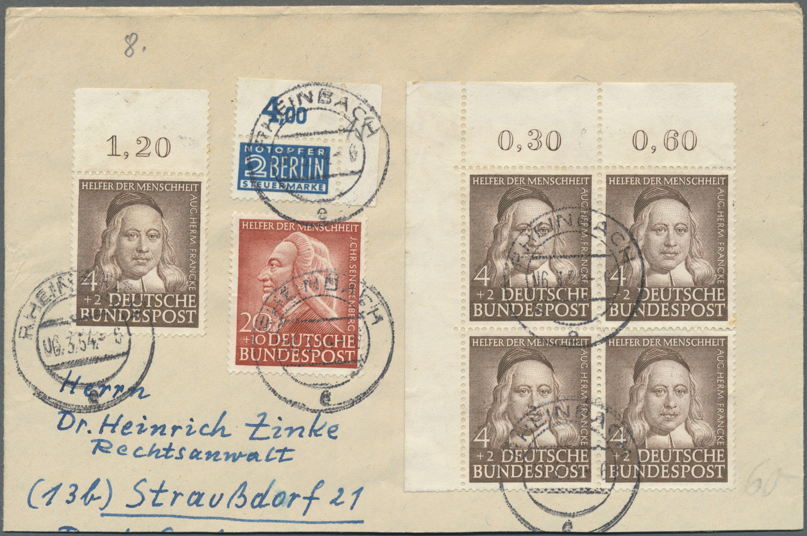 Br/GA Bundesrepublik und Berlin: 1948/1964, vielseitige Partie von ca. 90 Briefen, Karten und Ganzsachen,