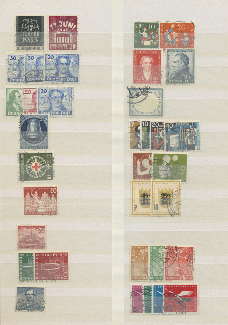 O Bundesrepublik Und Berlin: 1949/1955, Gestempelte Partie Mit Mittleren Und Besseren Werten, Dabei Ro - Collections