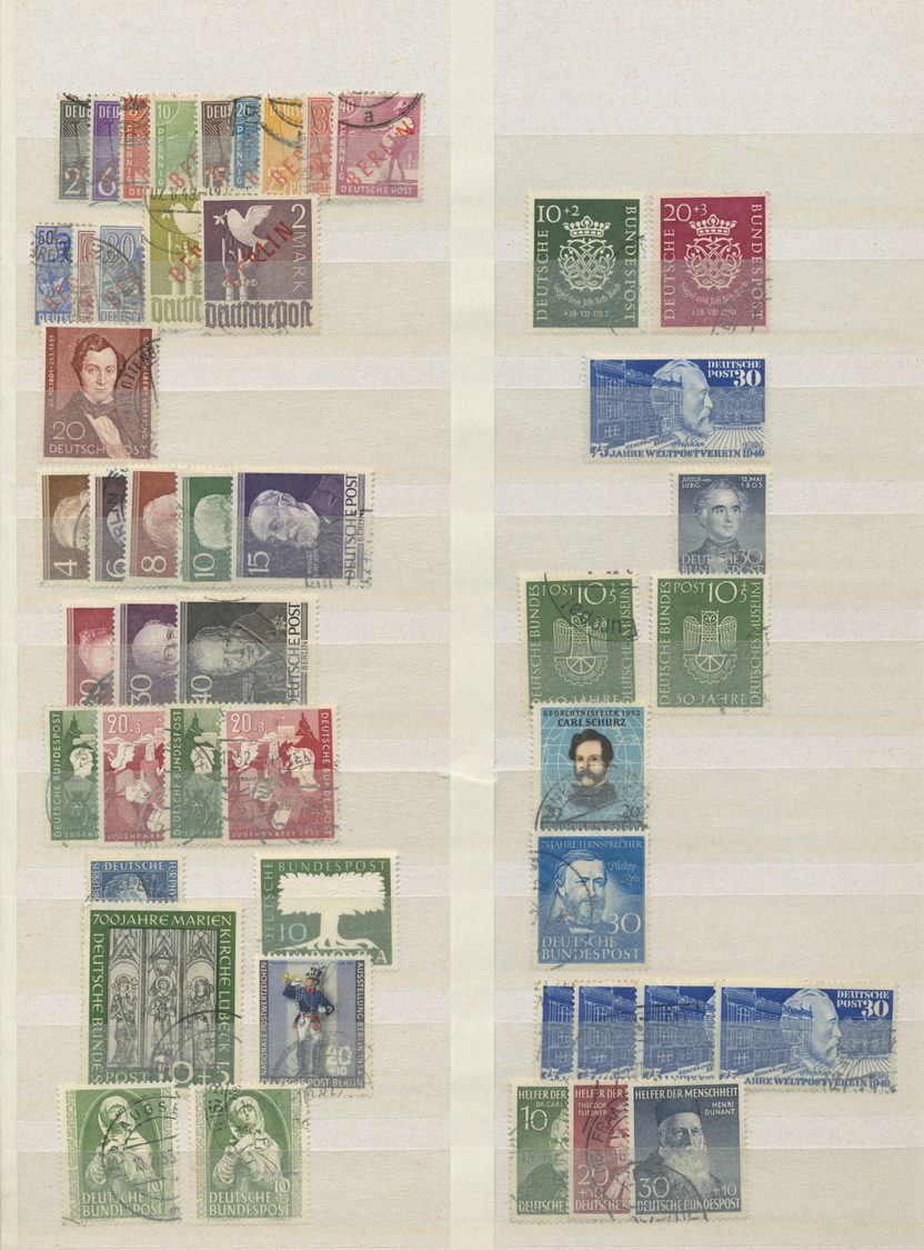 O Bundesrepublik Und Berlin: 1949/1955, Gestempelte Partie Mit Mittleren Und Besseren Werten, Dabei Ro - Collections