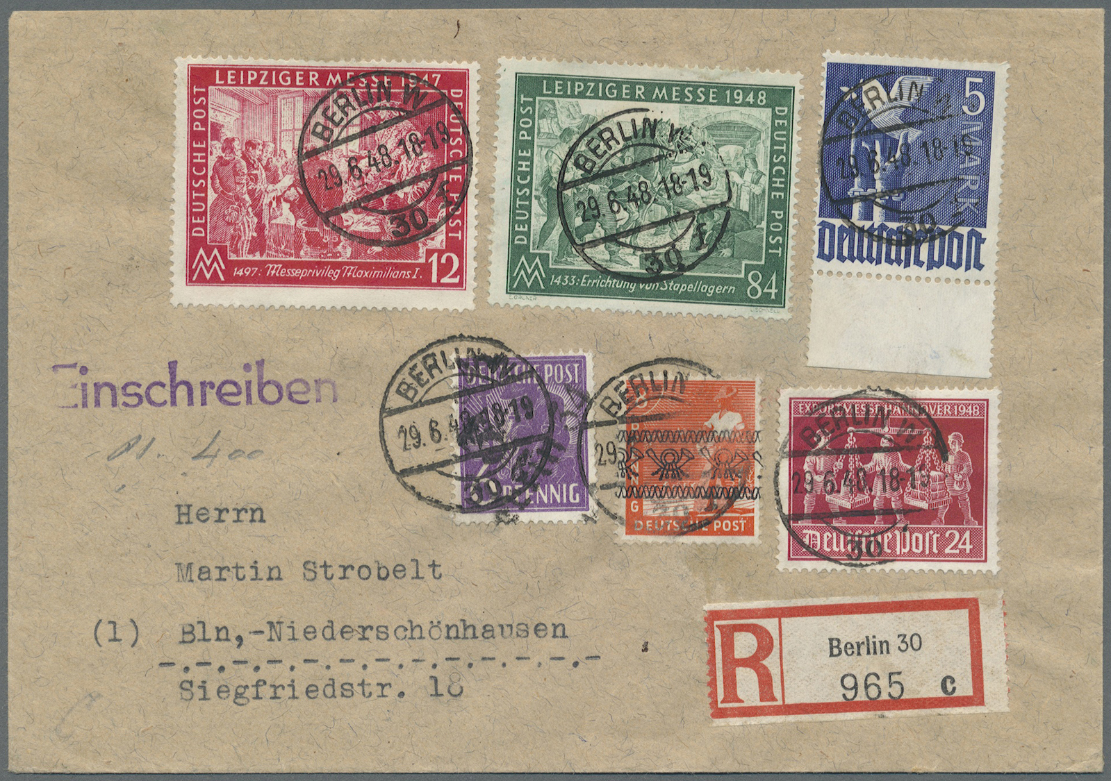 Br Berlin - Vorläufer: 1948, Gehaltvolle Partie Mit 14 Ursprünglich Als Einzellose Vorbereiteten Positi - Brieven En Documenten