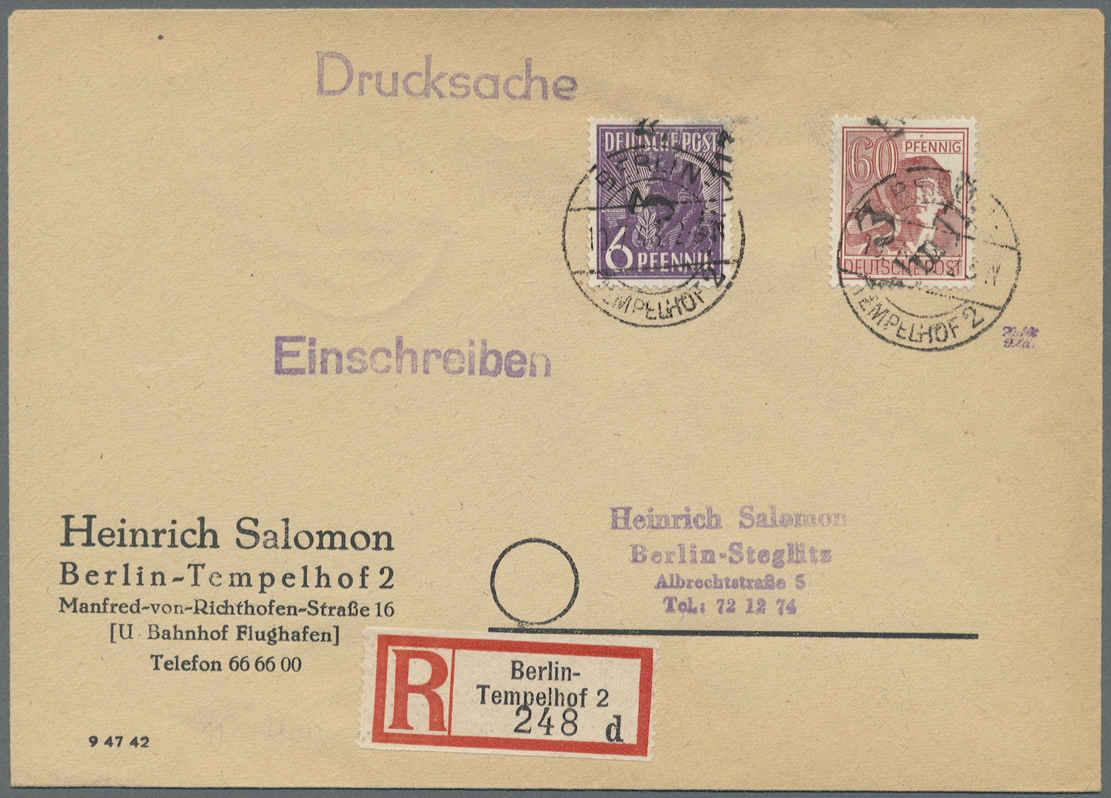 Br Berlin - Vorläufer: 1948, gehaltvolle Partie mit 14 ursprünglich als Einzellose vorbereiteten Positi