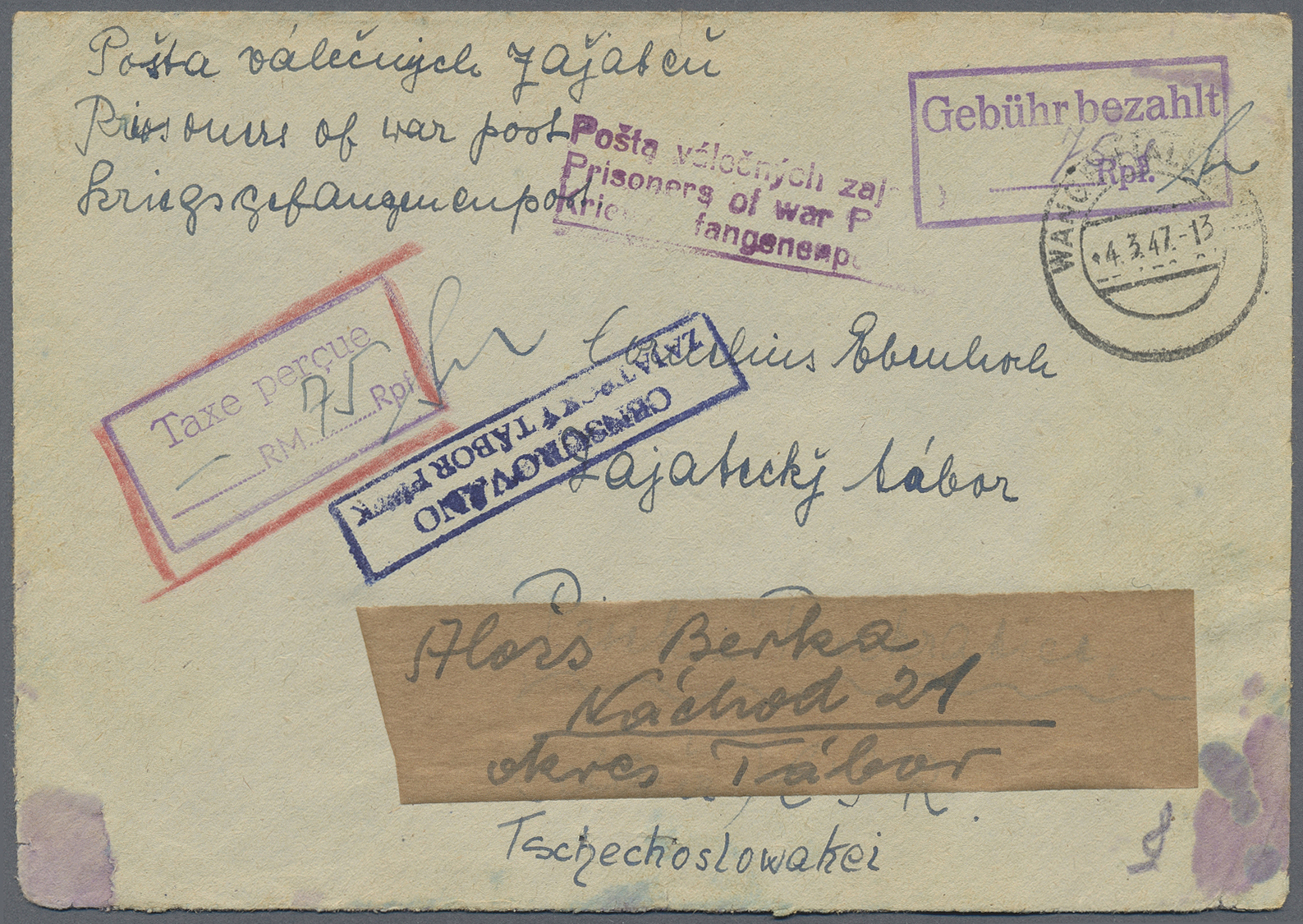 Br/GA Französische Zone: 1945/1947, Interessante Sammlung Barfrankaturen Und Aufbrauchs-Ganzsachenkarten M - Sonstige & Ohne Zuordnung