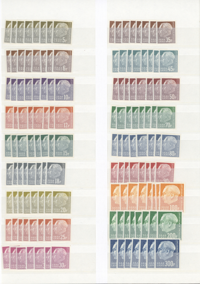 **/* Saarland (1947/56): 1947/1959, praktisch ausschließlich postfrischer Lagerposten auf Steckseiten (nu