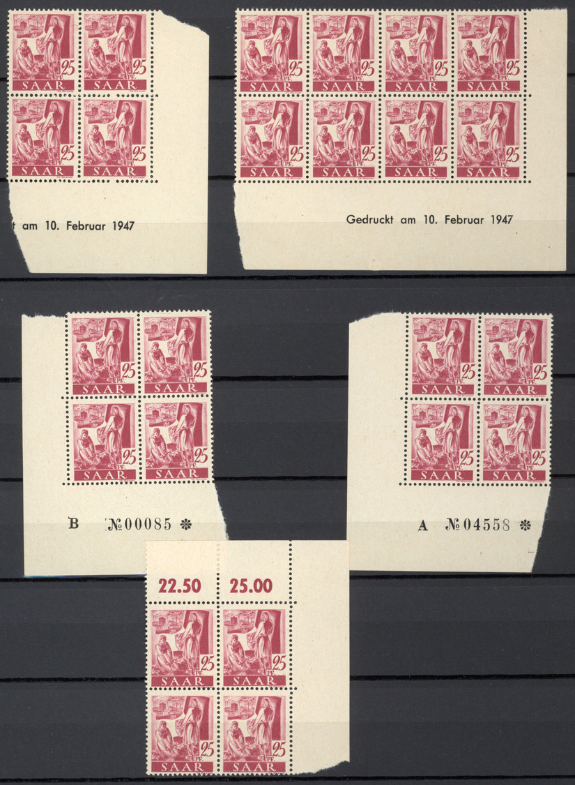 ** Saarland (1947/56): 1947, Postfrischer Bestand Der Freimarken Mit/ohne Aufdruck (Saar I + II) Im Ste - Neufs