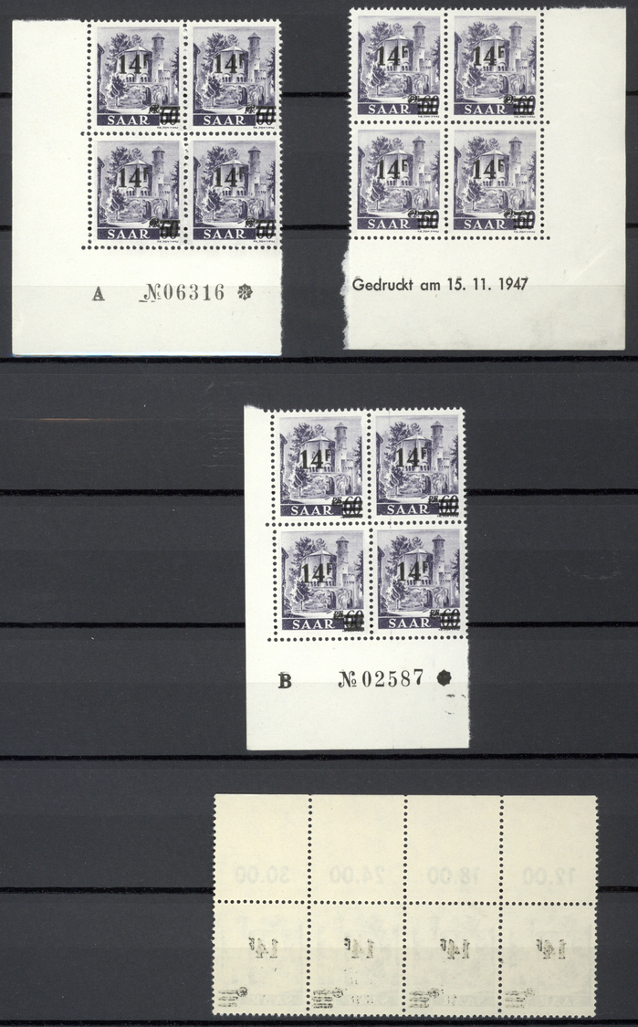 ** Saarland (1947/56): 1947, postfrischer Bestand der Freimarken mit/ohne Aufdruck (Saar I + II) im Ste