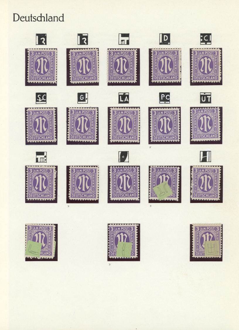 **/* Bizone: 1945/1946, AM-POST, Spezial-Sammlung Von Fast 500 Einzelmarken Amerikanischer Und Deutscher - Andere & Zonder Classificatie