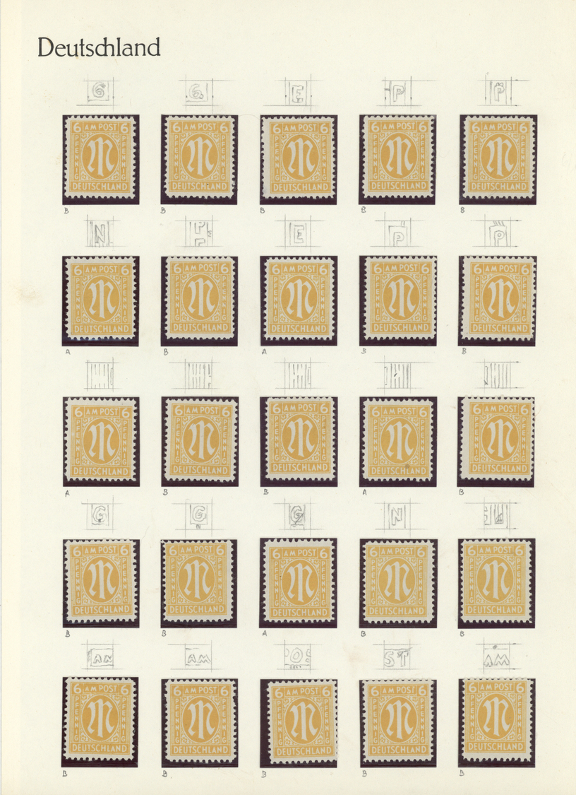 **/* Bizone: 1945/1946, AM-POST, Spezial-Sammlung Von Fast 500 Einzelmarken Amerikanischer Und Deutscher - Andere & Zonder Classificatie