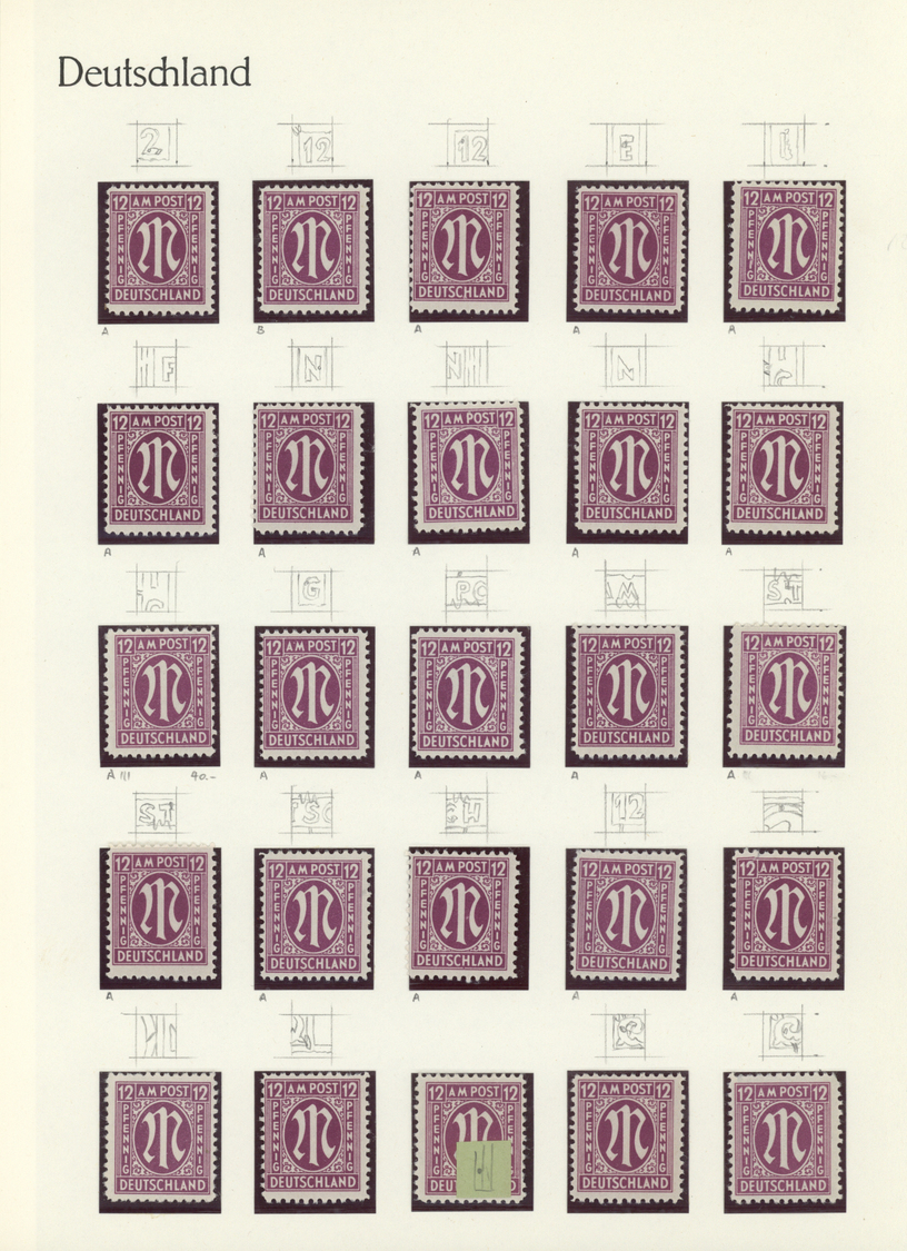 **/* Bizone: 1945/1946, AM-POST, Spezial-Sammlung Von Fast 500 Einzelmarken Amerikanischer Und Deutscher - Andere & Zonder Classificatie