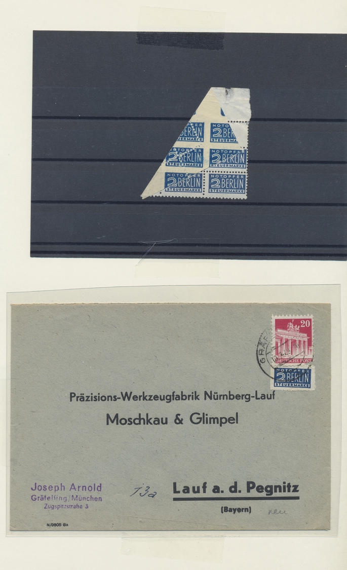 O/Br/**/*/Brfst Bizone - Zwangszuschlagsmarken: 1948/1955 (ca.), umfassende Spezialsammlung der Notopfermarke auf ca