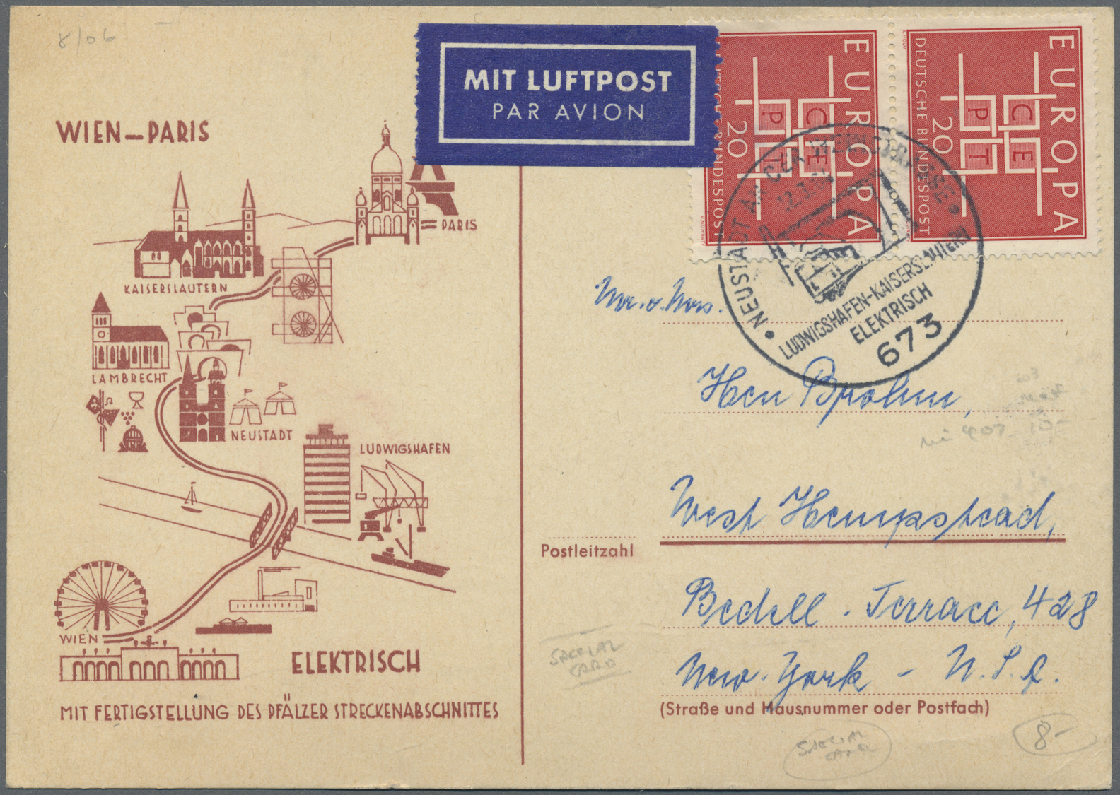 Br Bundesrepublik Deutschland: Ab 1958, Lot Von 133 Briefen Als LUFTPOST- MEHRFACHFRANKATUREN In Die US - Autres & Non Classés