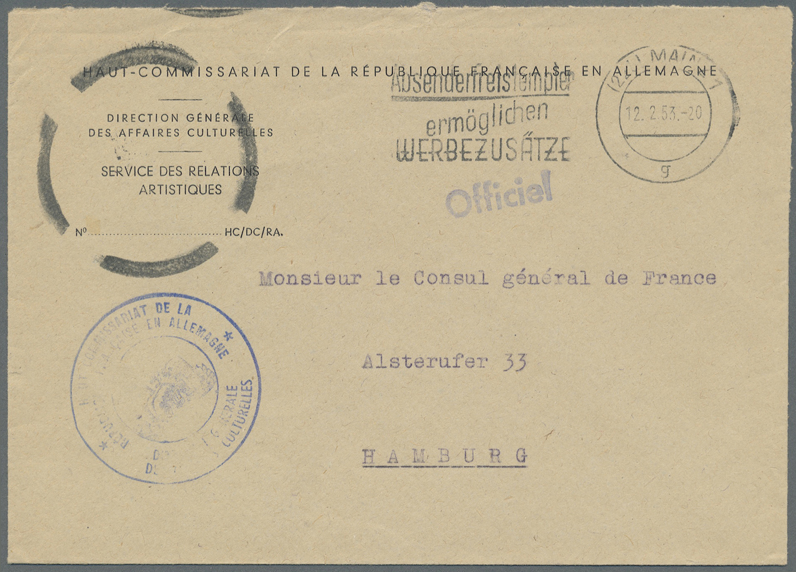 Br Bundesrepublik - Besonderheiten: 1953/1975, ca. 50 Stück Freimarkenfrankaturen, besondere Versendung