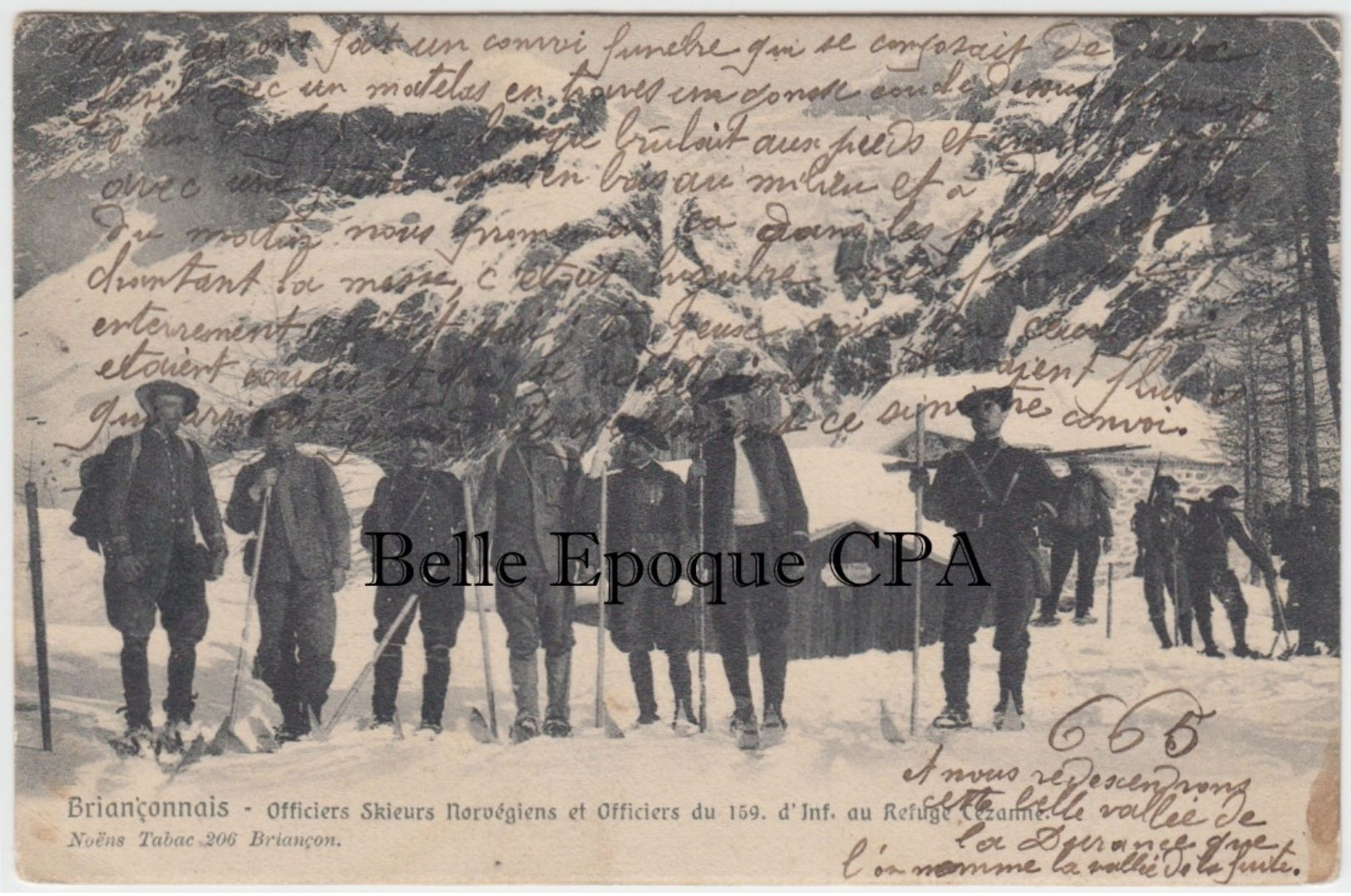 05 - BRIANÇON - Officiers Skieurs Norvégiens / Refuge Cézanne ++++ 1911 ++++ RARE / Norway - Officers - Briancon