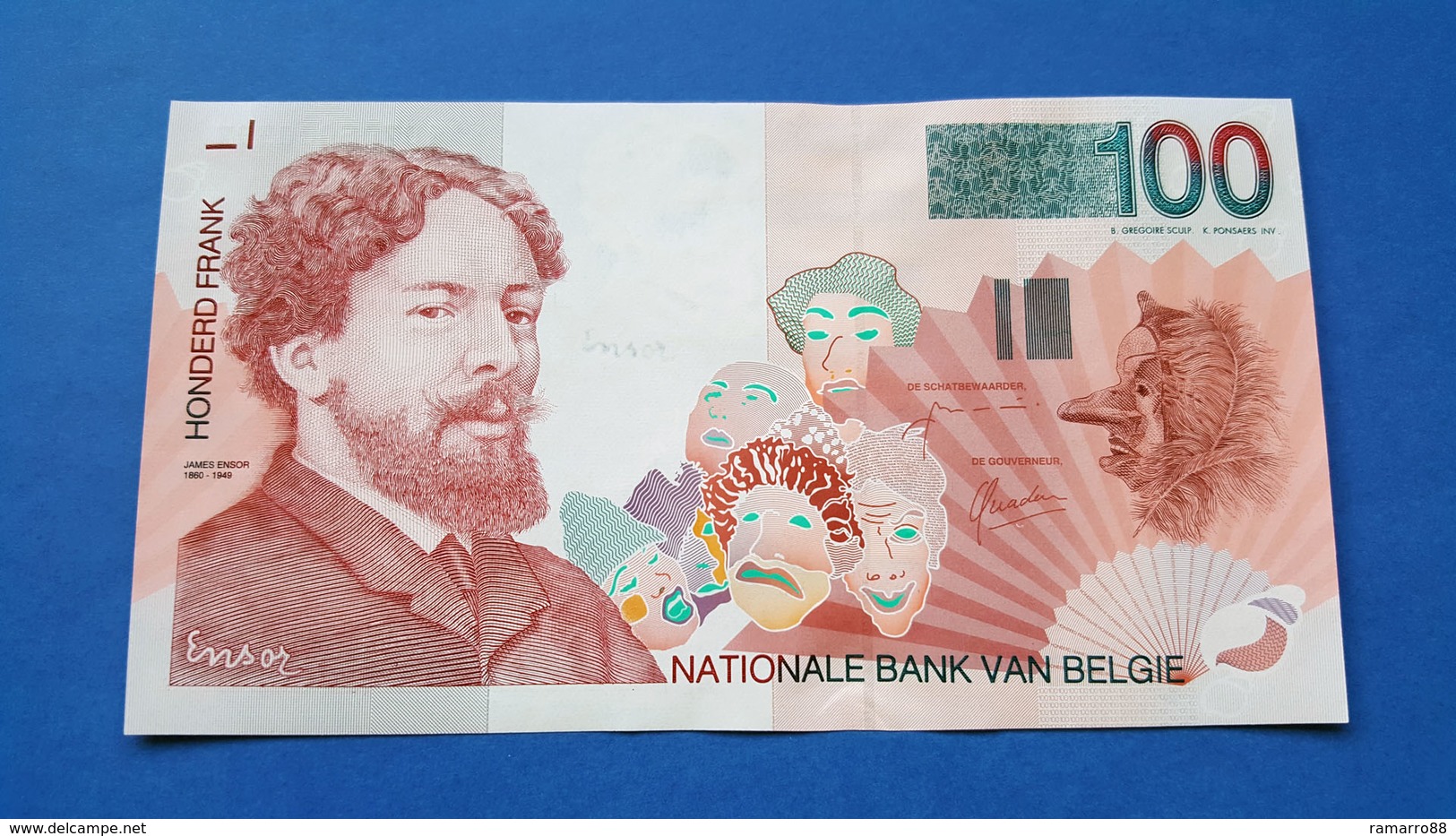 Belgium 100 Francs James Ensor ND (1995) p147 Unc