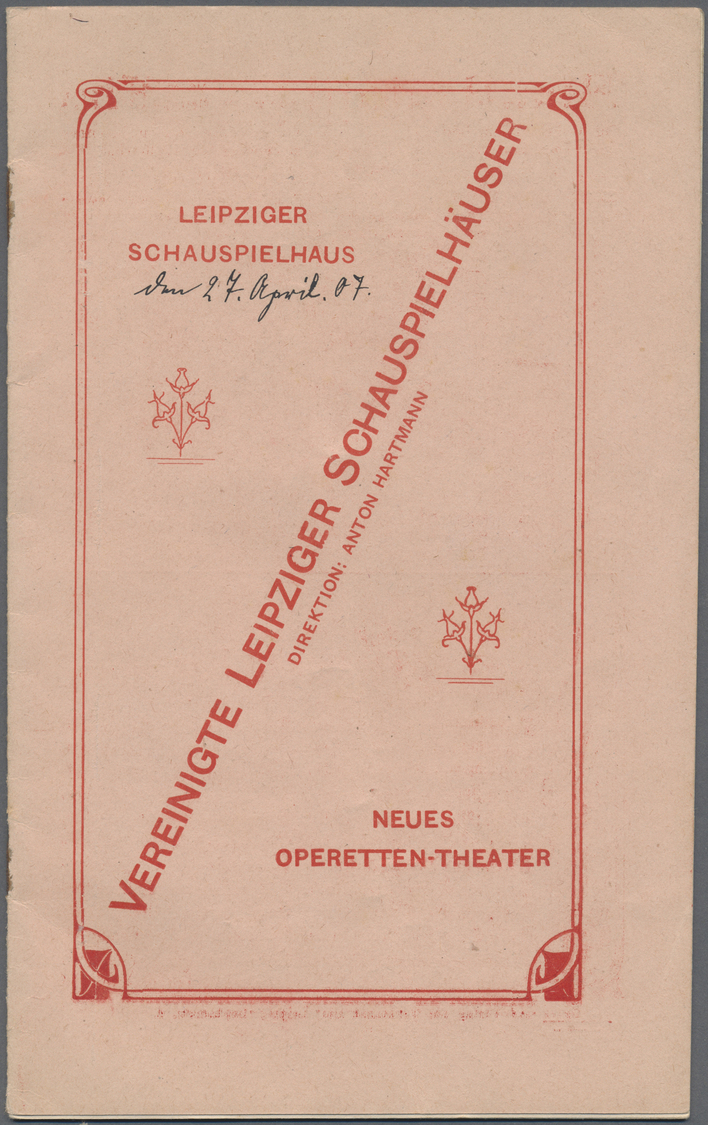 Varia (im Briefmarkenkatalog): LEIPZIG/DRESDEN/MÜNCHEN: 1890/1912, LEIPZIG "Rennbahn"-Programmheft, - Andere & Zonder Classificatie