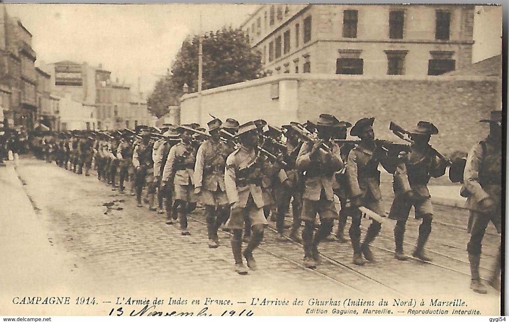 L ' Armée Des Indes En France  Arrivée Des Ghurkas  (  Indiens Du Nord )  à Marseille - Guerra 1914-18