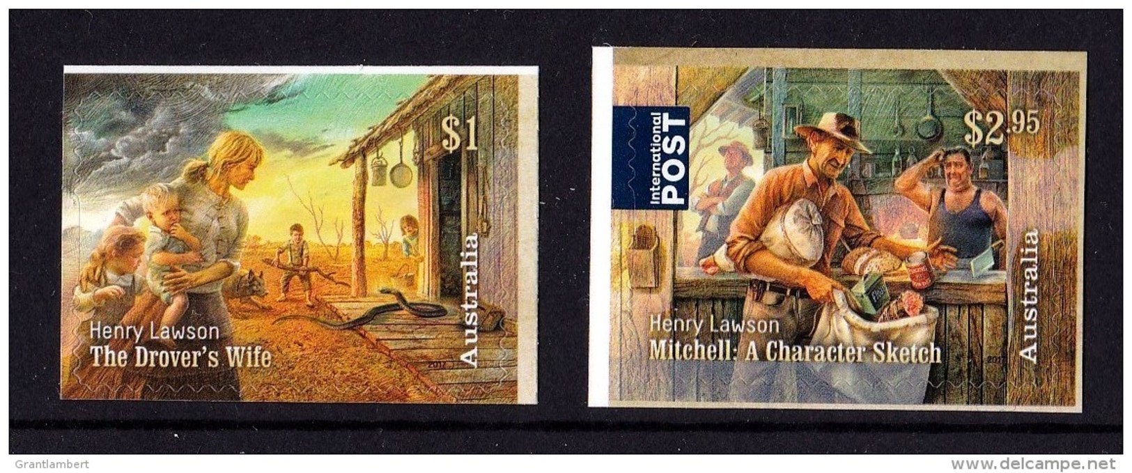 Australia 2017 Henry Lawson Set Of 2 Self-adhesives MNH - Nuevos