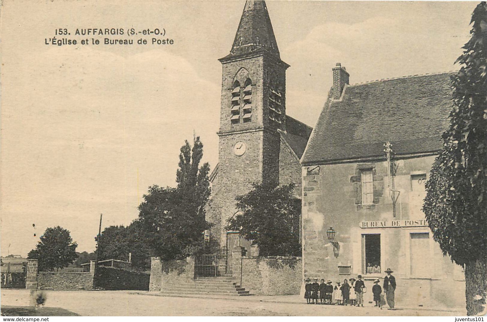 CPA Auffargis-L’église Et Le Bureau De Poste     L2391 - Auffargis