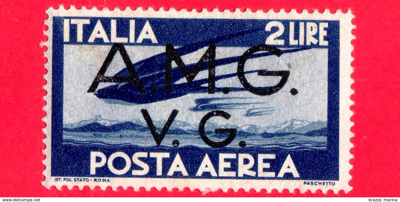 Nuovo - MH -  ITALIA - Trieste AMG VG - 1946 -  Serie Democratica - Volo Di Rondini - 2L.  P. Aerea - Ungebraucht