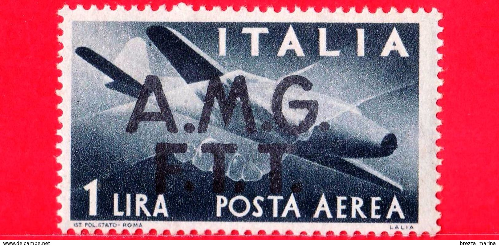 Nuovo - MNH - ITALIA - Trieste AMG FTT - 1947 - Democratica, (due Linee) - Stretta Di Mano, Caproni-Campini 1 - 1 P. Aer - Nuovi
