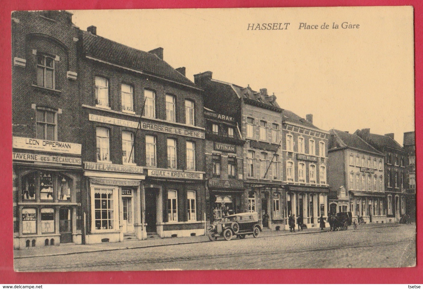 Hasselt - Place De La Gare ... Oldtimer  - 1924 ( Verso Zien ) - Hasselt