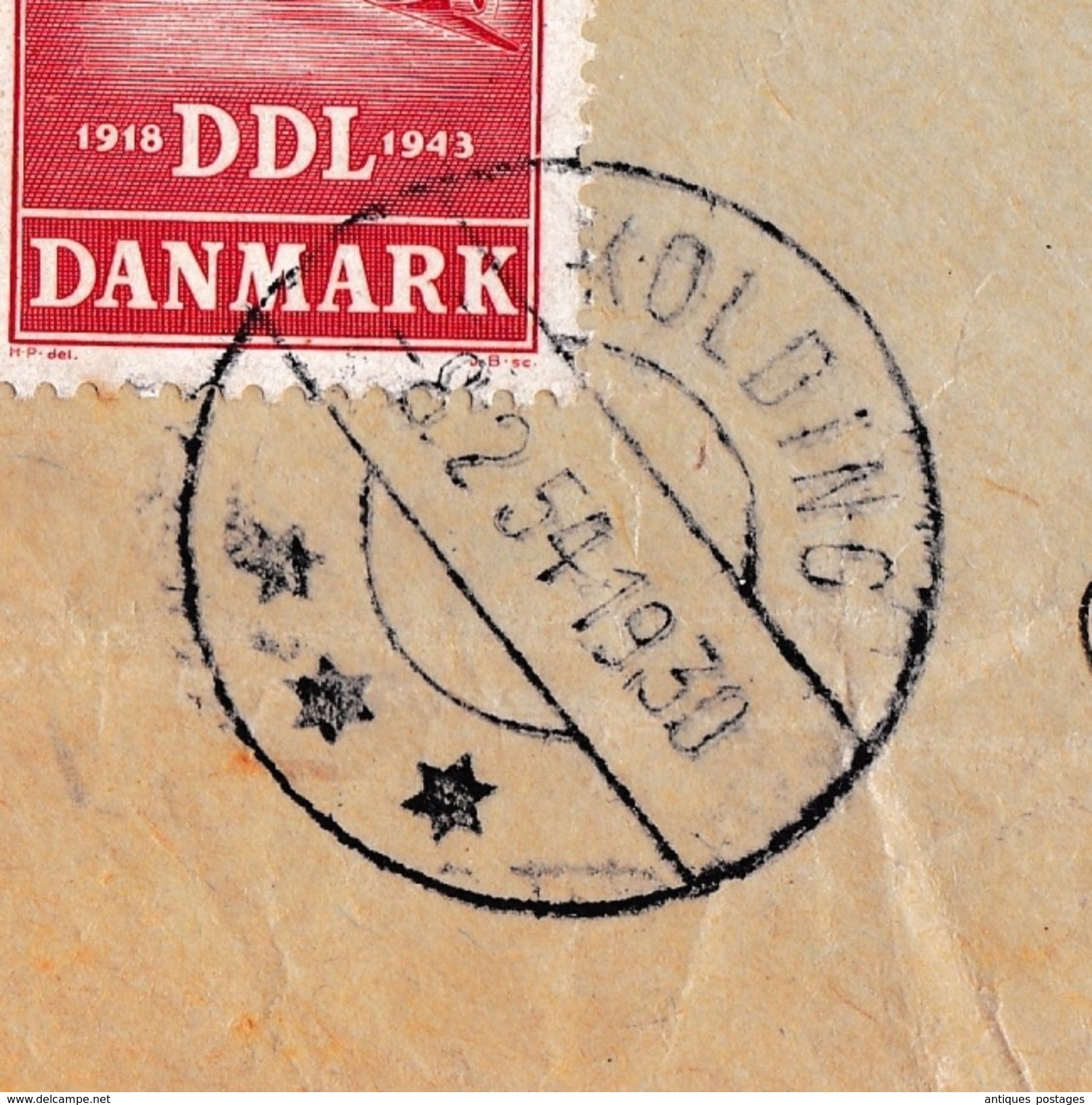 Lettre Danmark KOLDING 1930 Danemark Sigurd Sørensen Poste Aérienne Bruxelles Belgique - Poste Aérienne