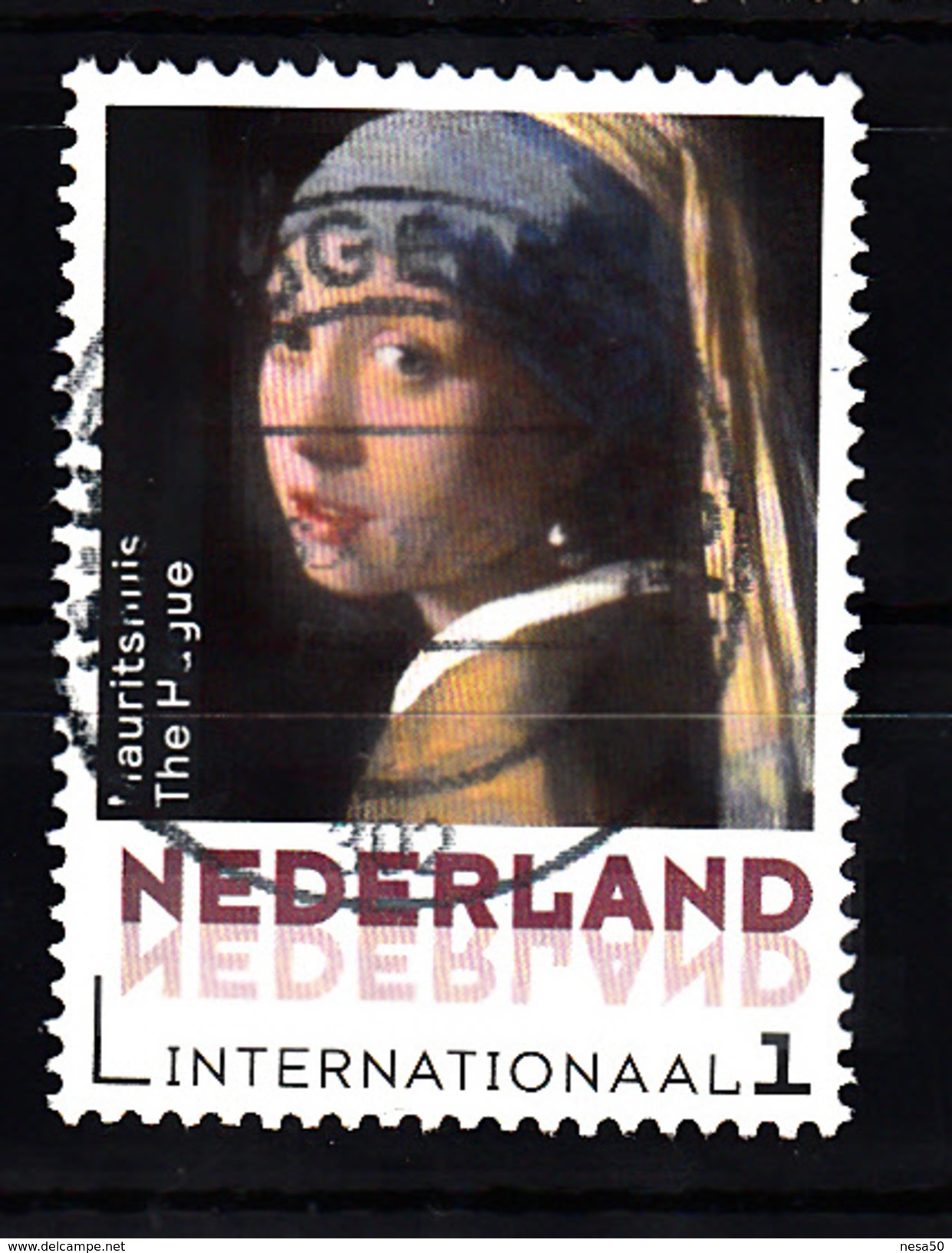 Nederland 2014 Nvph Nr 3197 Mi Nr 3250 "meisje Met De Parel "  Mauritshuis Den Haag Waarde "1" Internationaal Gestempeld - Oblitérés