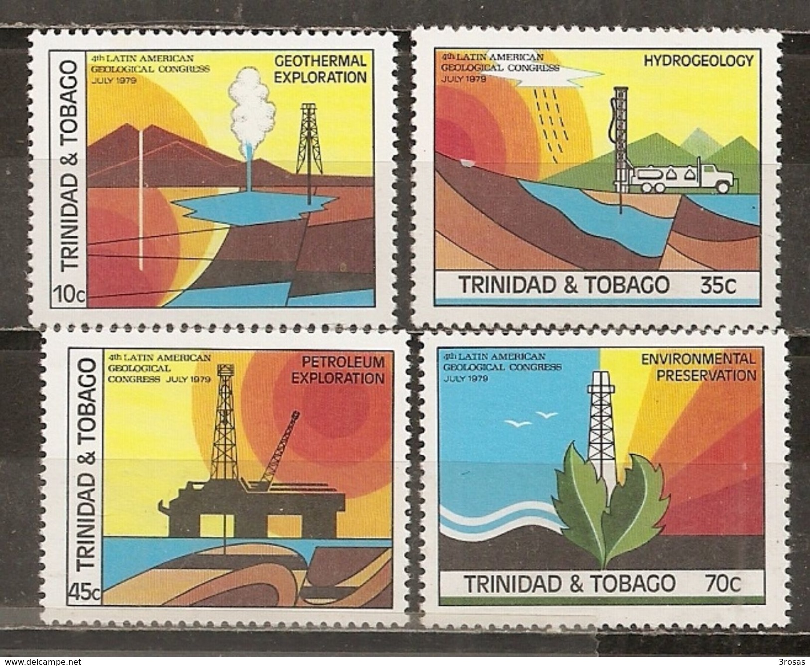 Trinidad & Tobago 1979 Geologie Avec Petroleum, Geothermal Energy Etc Set Complete MNH ** - Trinidad & Tobago (1962-...)