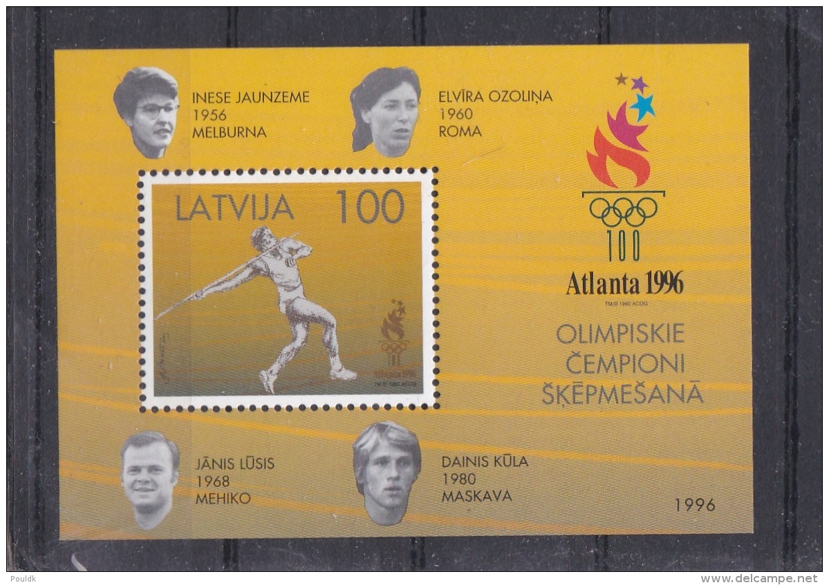 Latvia 1996 Centenary Of Olympic Games Atlanta - Souvenir Sheet MNH/** (H26) - Summer 1996: Atlanta