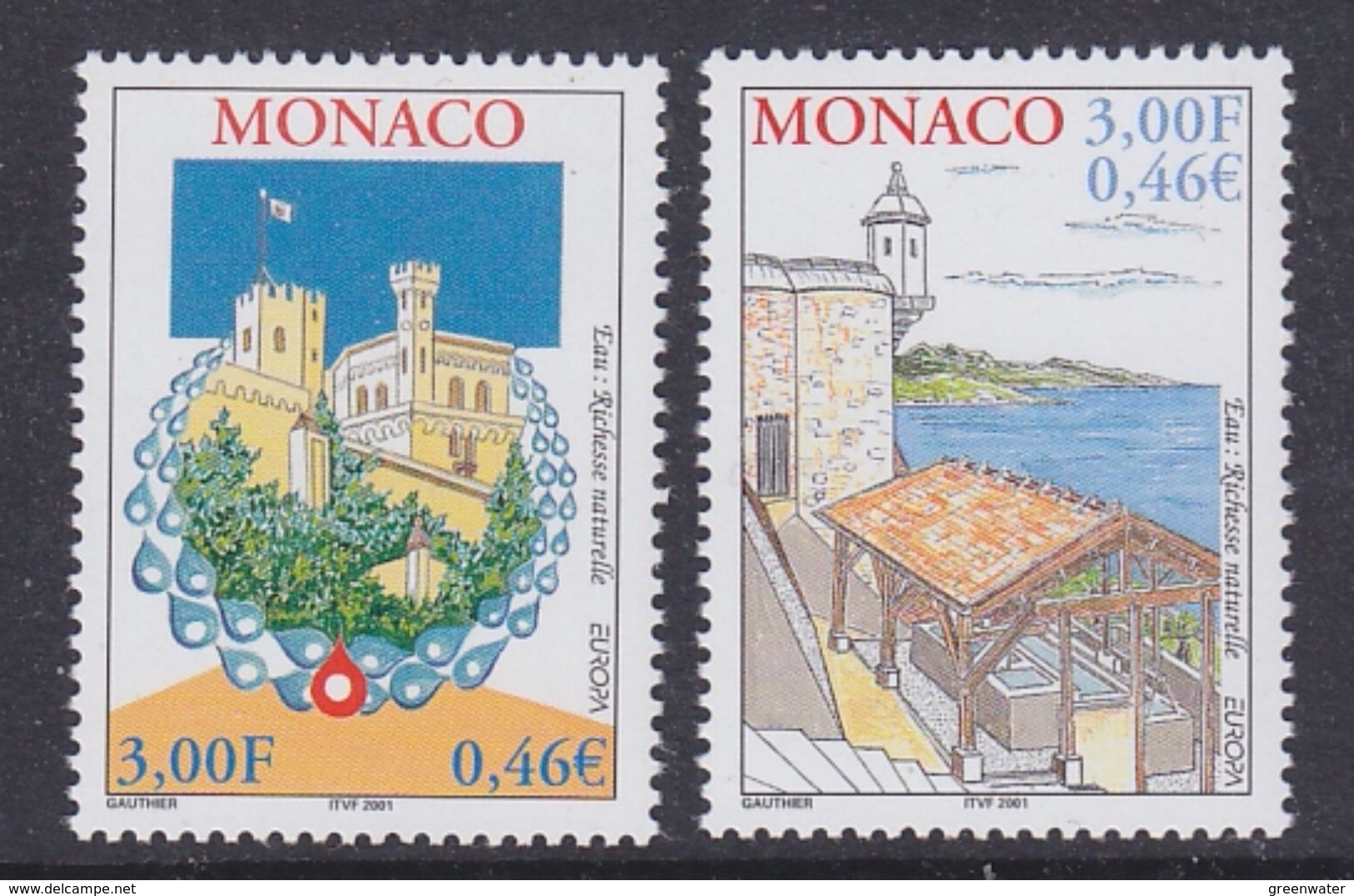 Europa Cept 2001 Monaco 2v ** Mnh (36896B) @ BELOW Face - 2001