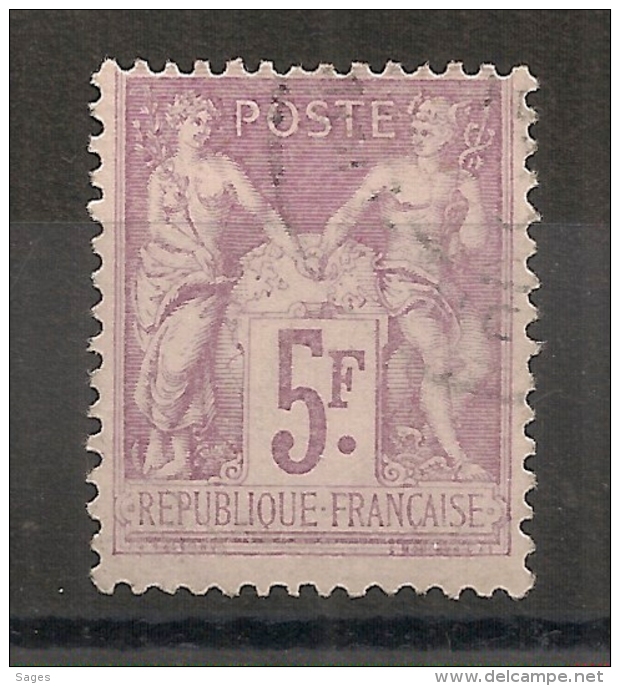 Superbe Nuance Lilas Rose S. Lilas Rose 5F SAGE. Oblitération Légère.  Superbe Dentelure. - 1876-1898 Sage (Type II)