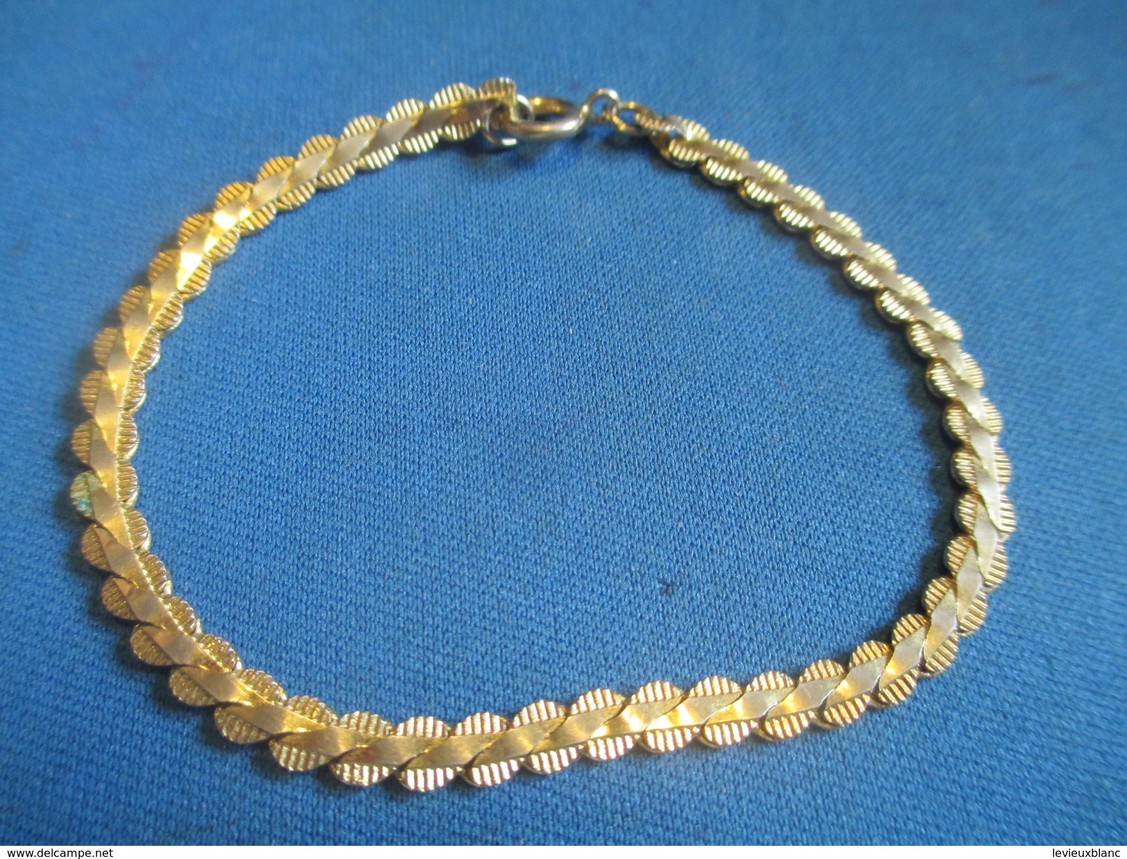 Bijoux Fantaisie/Petit Bracelet /Métal Doré/Mailles Biseau/18 Cm / Vers 1970-1980     BIJ64 - Bracciali