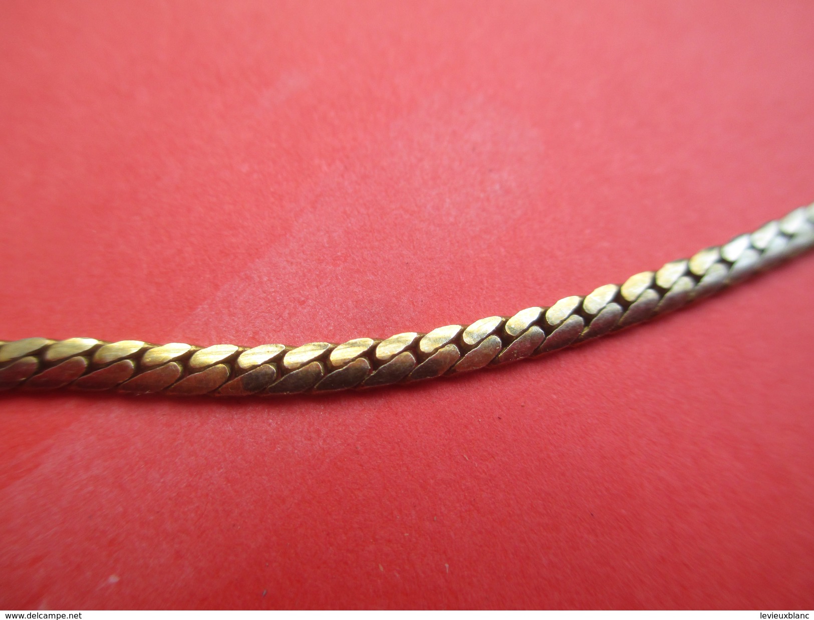 Bijoux Fantaisie/Grande Chaine à Mailles Serpent /Métal Doré/40 Cm / Vers 1970-1980     BIJ65 - Armbanden