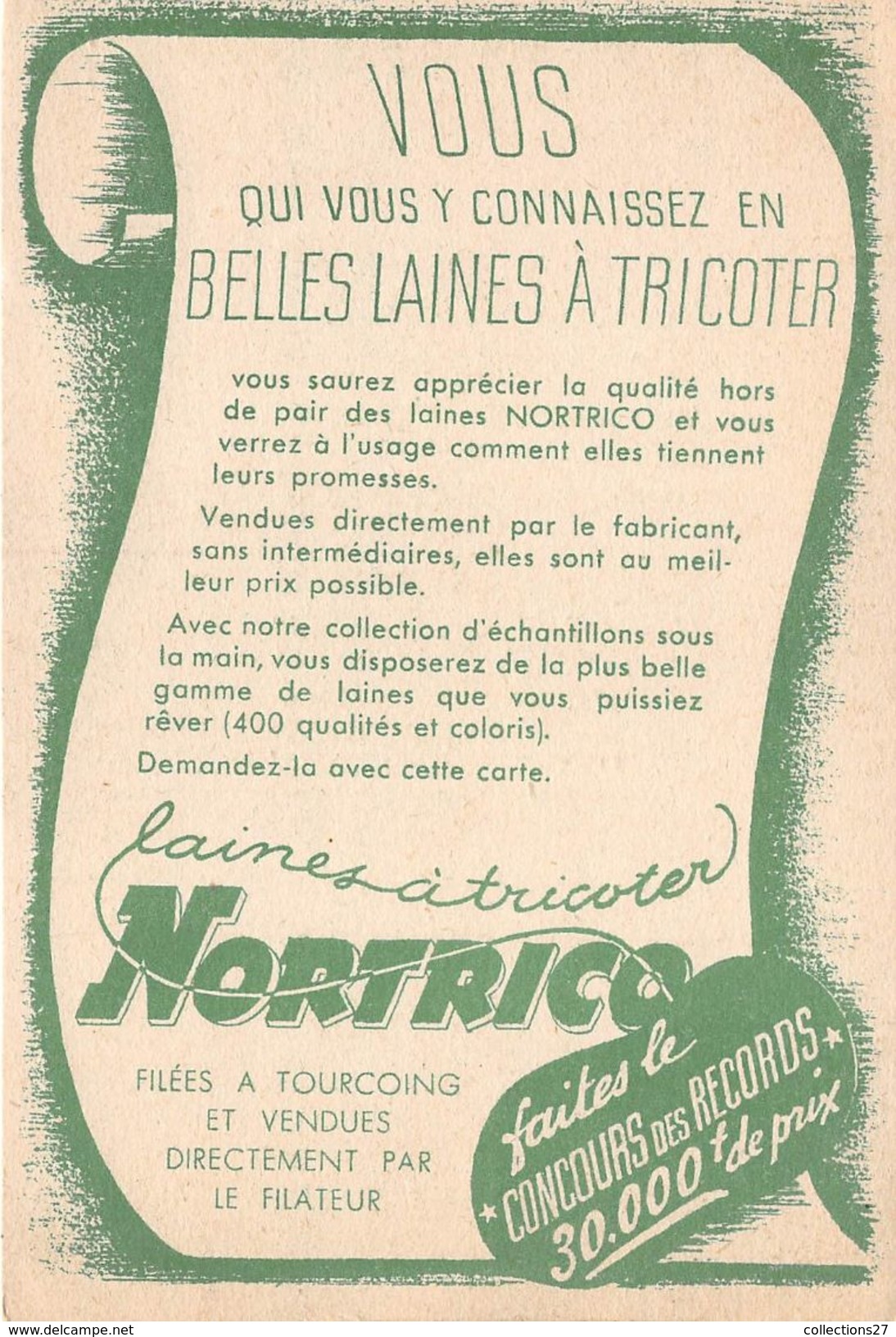 59-TOURCOING- LAINES A TRICOTER , NORTRICO CHAUSSE FERMAND-FOREST - Tourcoing