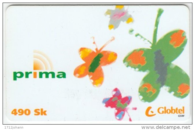 SLOVAKIA B-164 Prepaid Globtel - Painting, Animal, Butterfly - Used - Slovakia