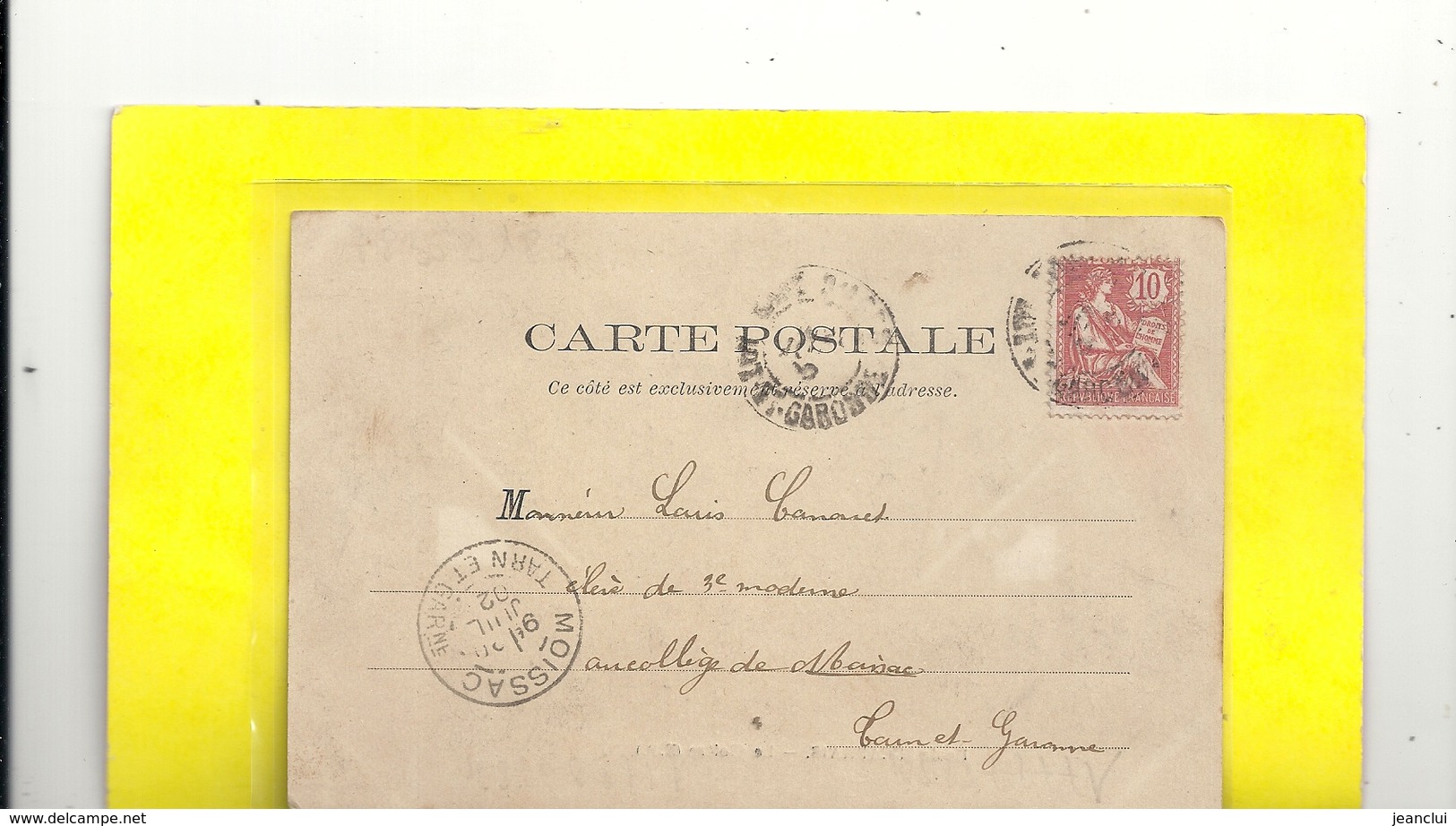 ECOLE St-CAPRAIS . LE CLOITRE . AFFR AU VERSO LE 20 JUILL 1902 . DOS NON DIV . 2 SCANES - Agen