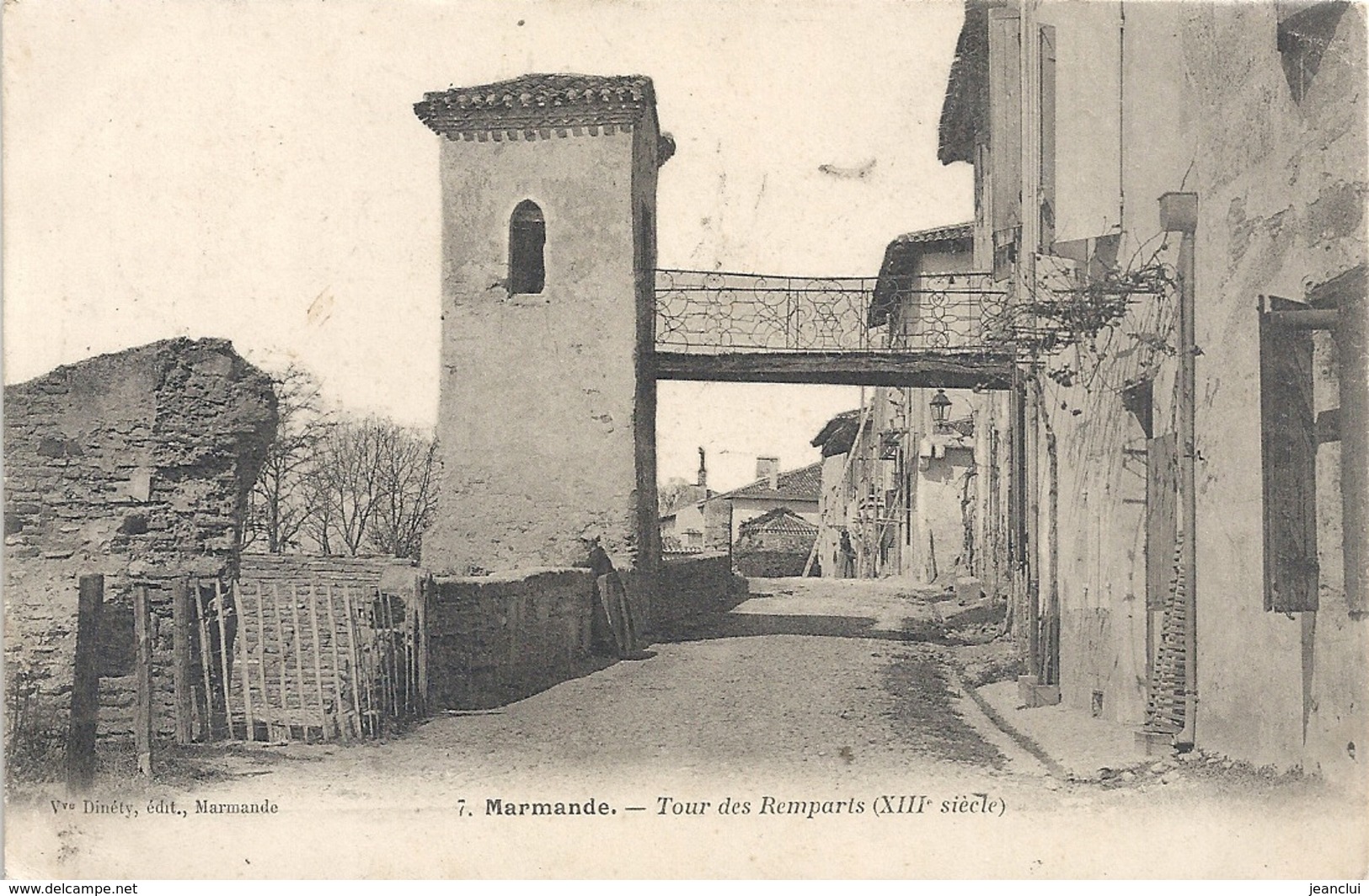 7. MARMANDE - TOUR DES REMPARTS ( XIIIe /S ) DOS NON DIV AFFR EN 1904 . 2 SCANES - Marmande