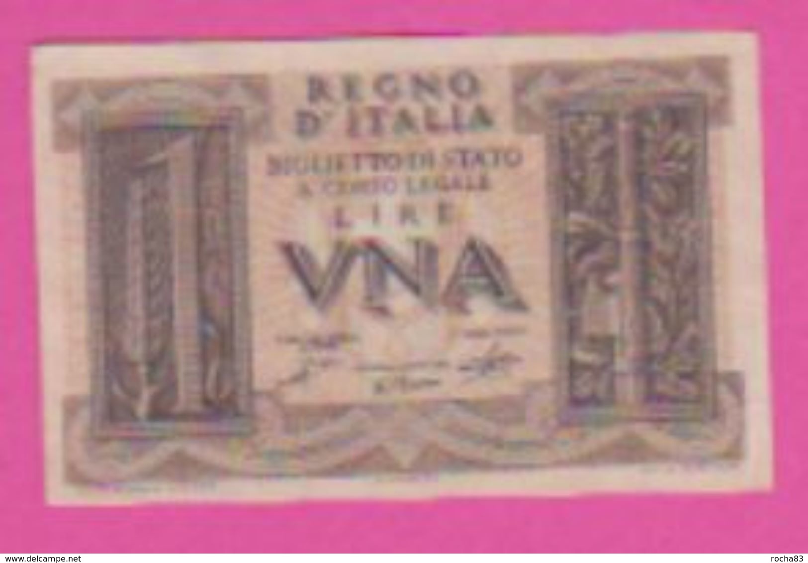 Billet - ITALIE 1 Lira 14 11 1939 - Pick 26 - Marro, - Italia – 1 Lira