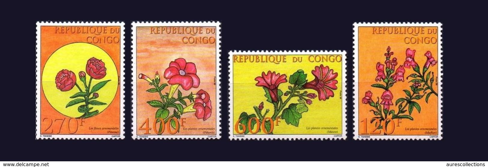 CONGO YT 1096/99 FULL SET FLOWERS FLEURS FLOWER FLEUR  MNH ** RARE - Neufs