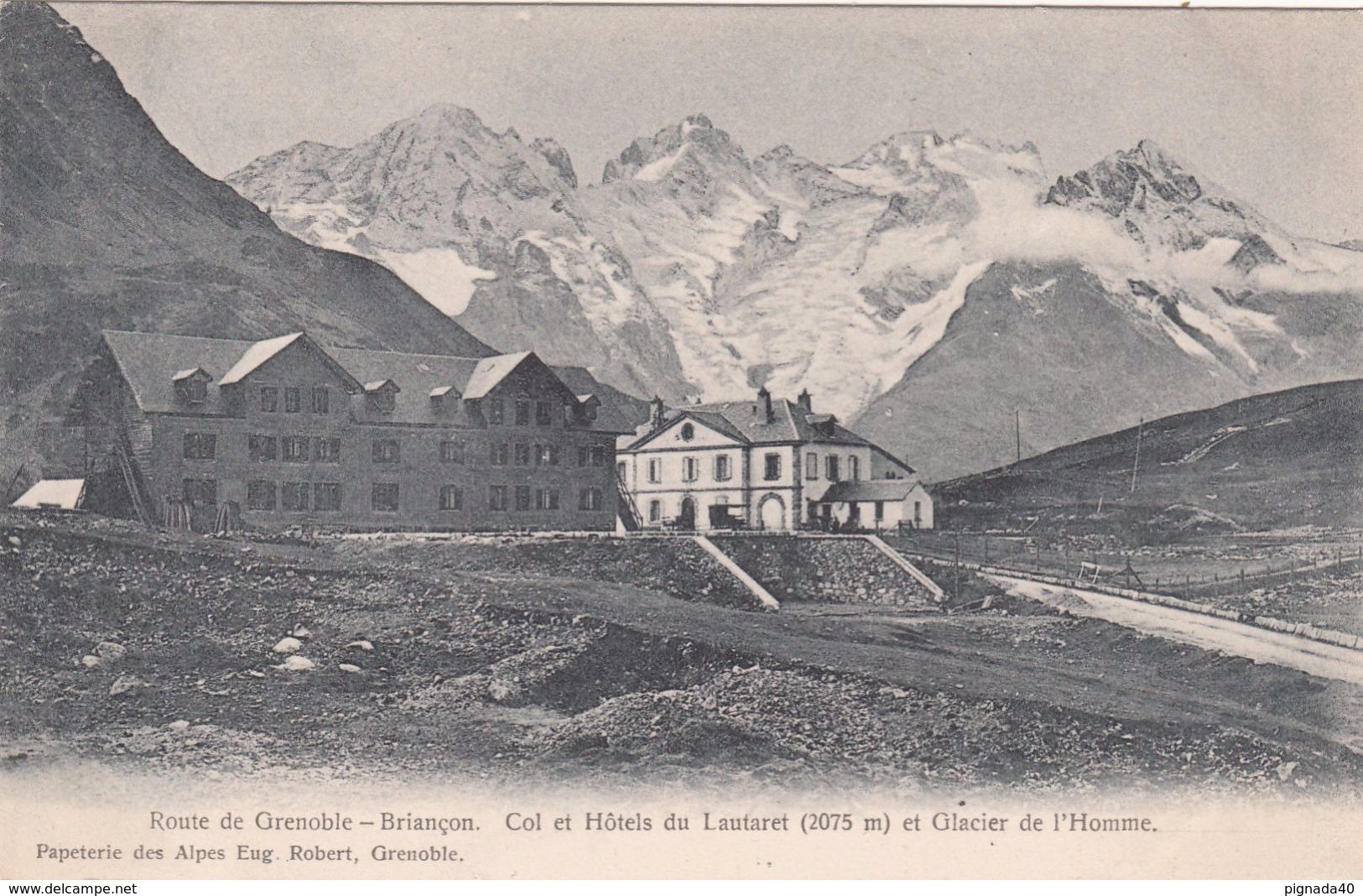 Cp , 05 , BRIANÇON , Route De Grenoble à Briançon , Col Du Lautaret (2.075 M.) Et Glacier De L'Homme - Briancon