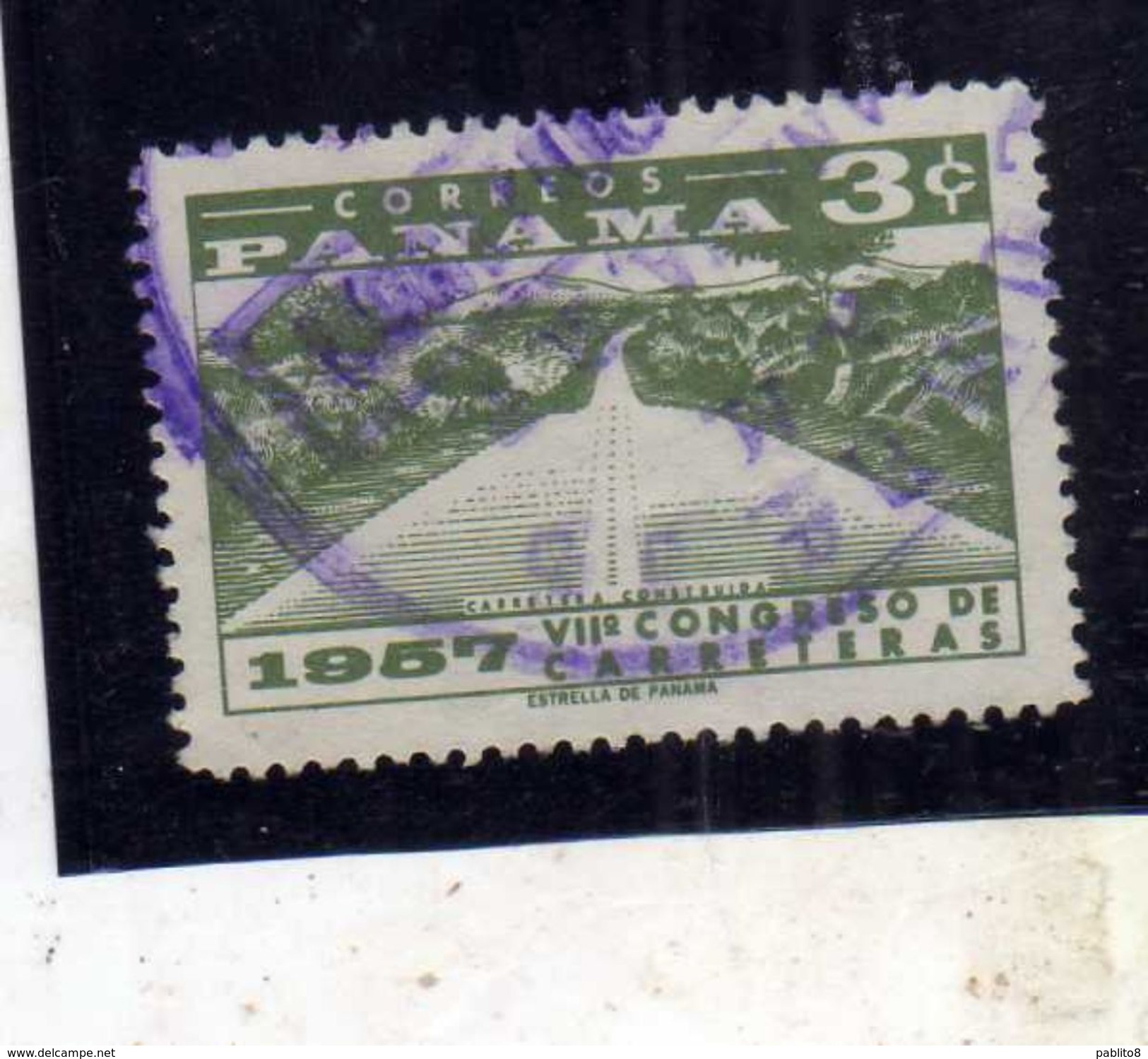 REPUBLICA DEL PANAMA REPUBLIC 1957 7th Pan-American Highway Congress CENT. 3 USATO USED OBLITERE' - Panama