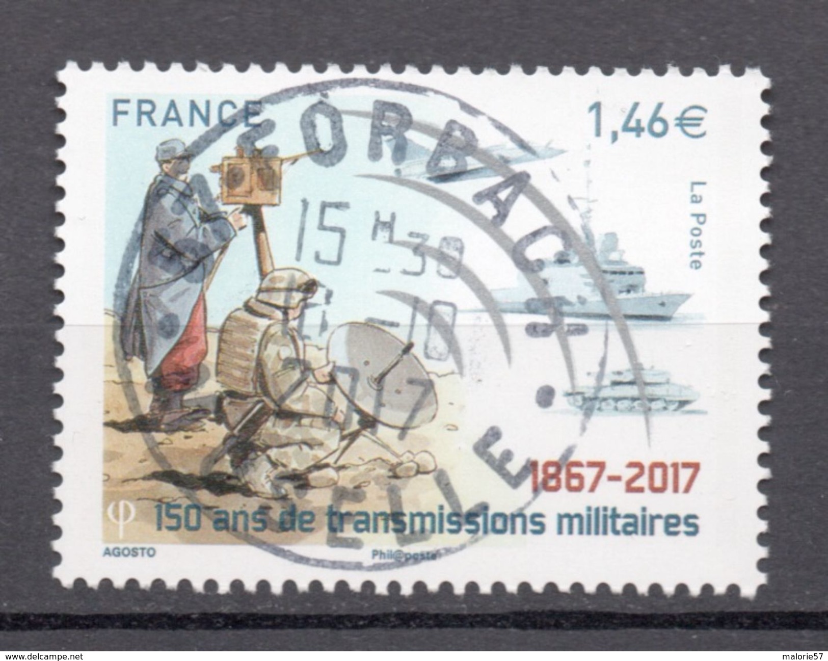 FRANCE 2017   -  Timbre - Transmissions Militaires Oblitéré Cachet Rond - Oblitérés