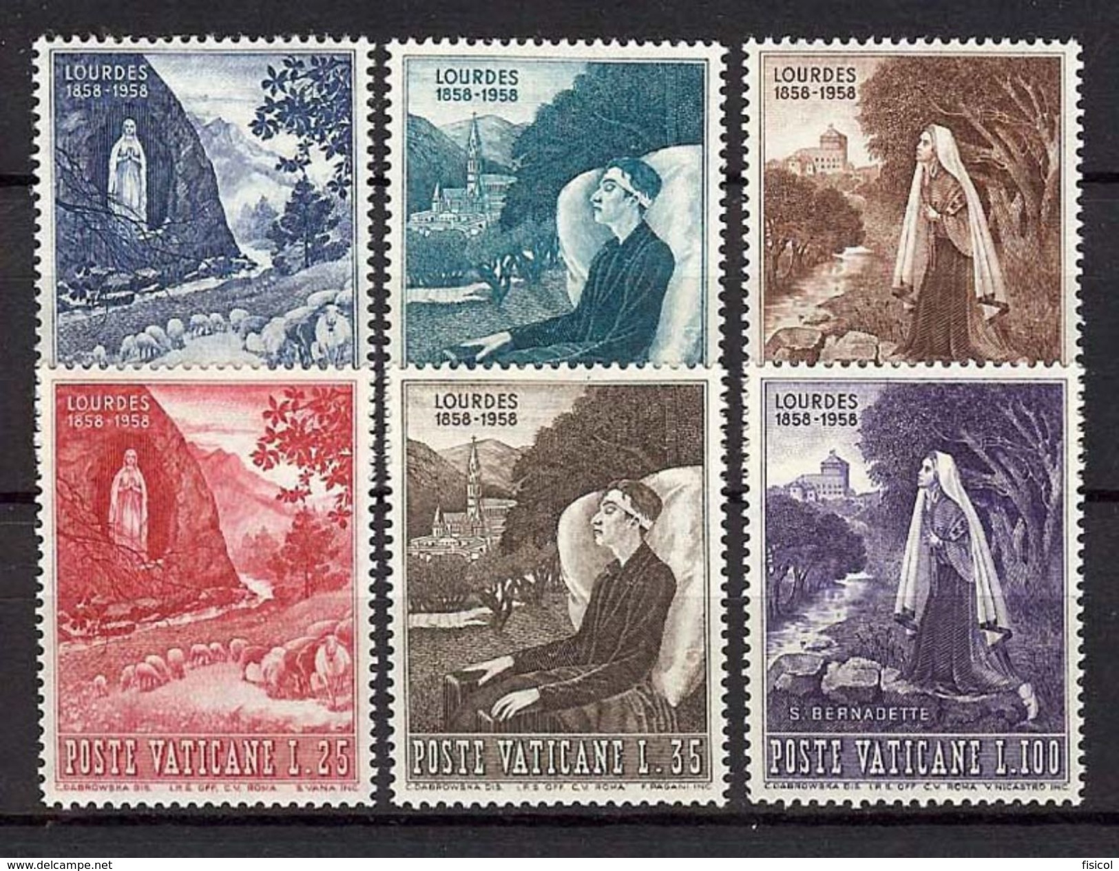 1958 - VATICAN - Scott #233-238 - MNH VF ** - Unused Stamps