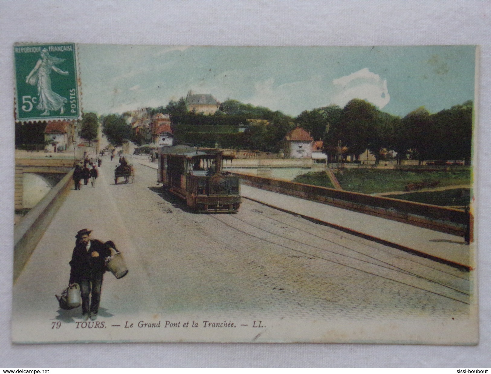 TOURS - Le Grand Pont Et La Tranchée (colorisée) - Tamway - CPA- CP- Carte Postale - Tours