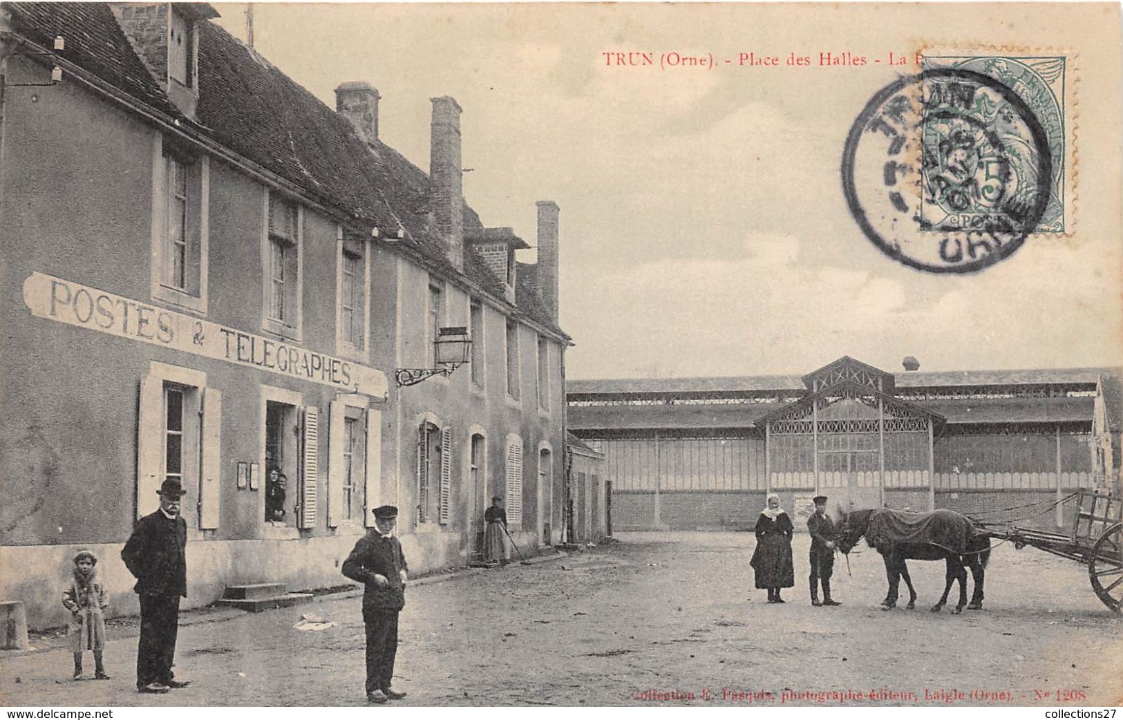 61-TRUN- PLACE DE LA HALLES- LA POSTE - Trun