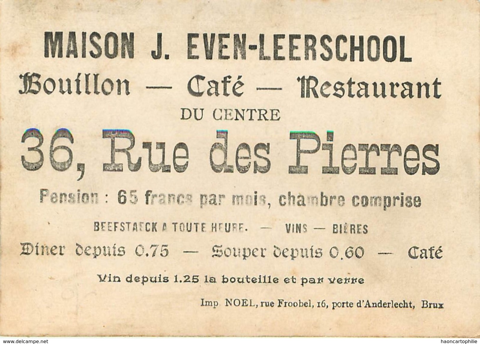 Bruxelles ? Café Restaurant Even Leerschool - Cafés, Hôtels, Restaurants