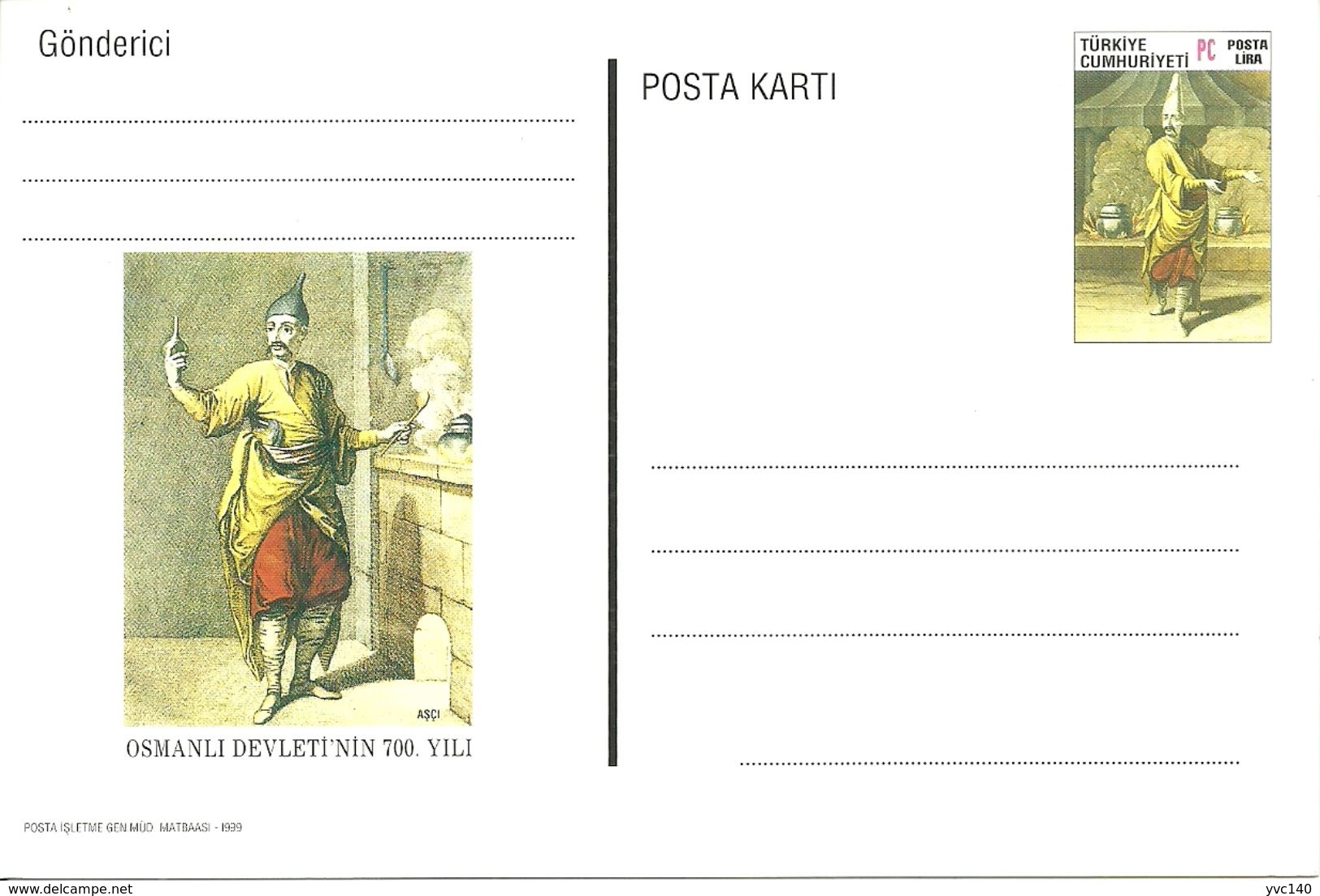 Turkey; 1999 Postal Stationery "Ottoman Empire's 700th Year" - Entiers Postaux