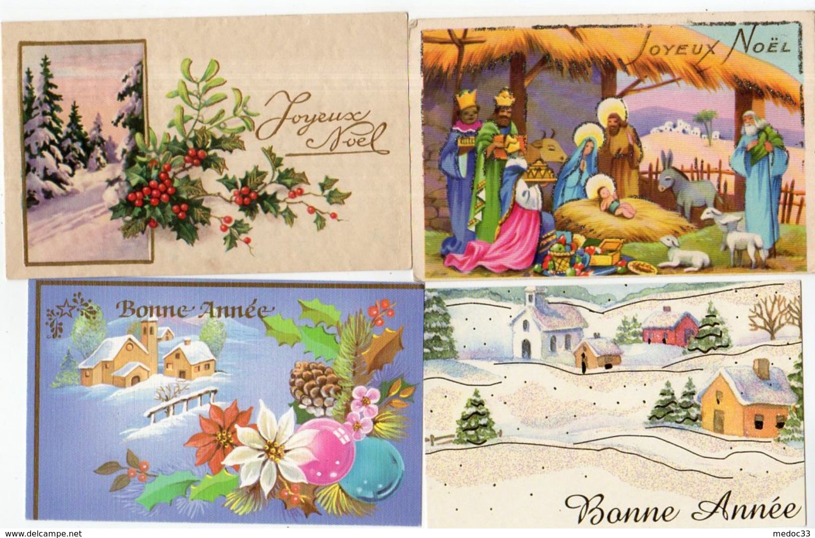 Lot De + De 450 Cartes Bonne Année,Joyeux Noel,Bonne Fête,Sainte-Catherine,Etc... Et 1 Lot De Mignonettes - 100 - 499 Cartes