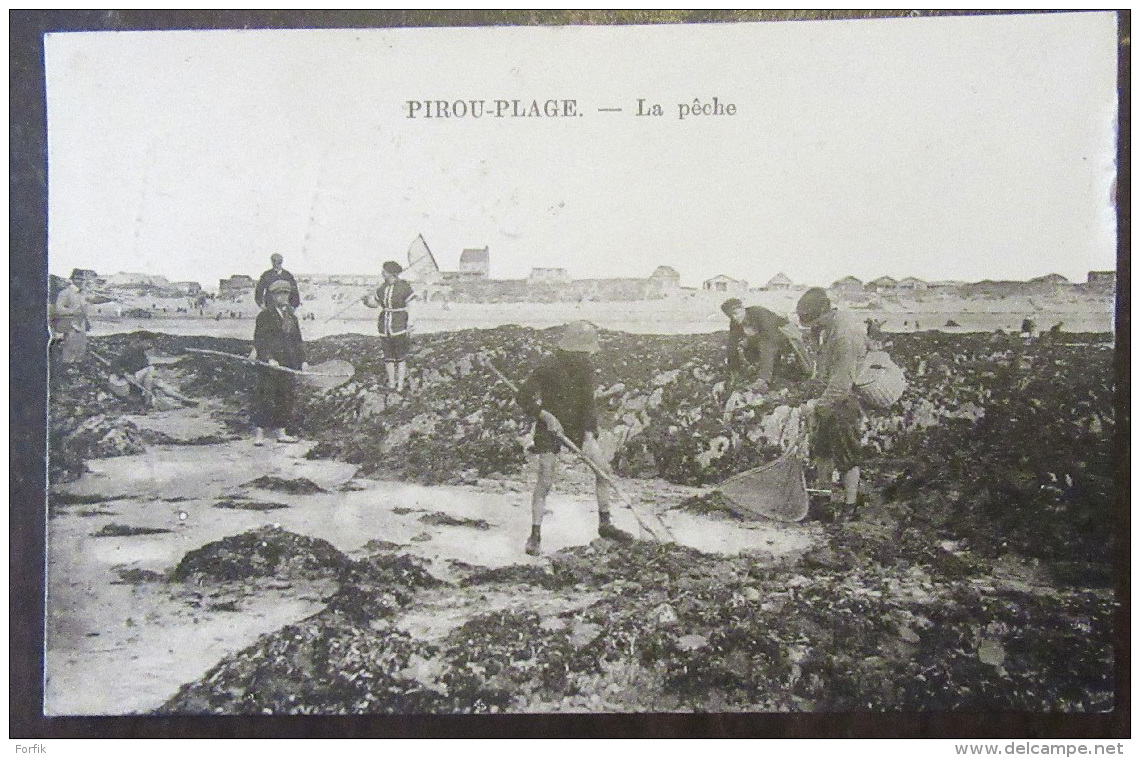 Pirou-Plage - La Pêche - Animée + Paire Horizontale YT N°159 + Timbre YT N°111 - Cachet 1927 - Autres & Non Classés