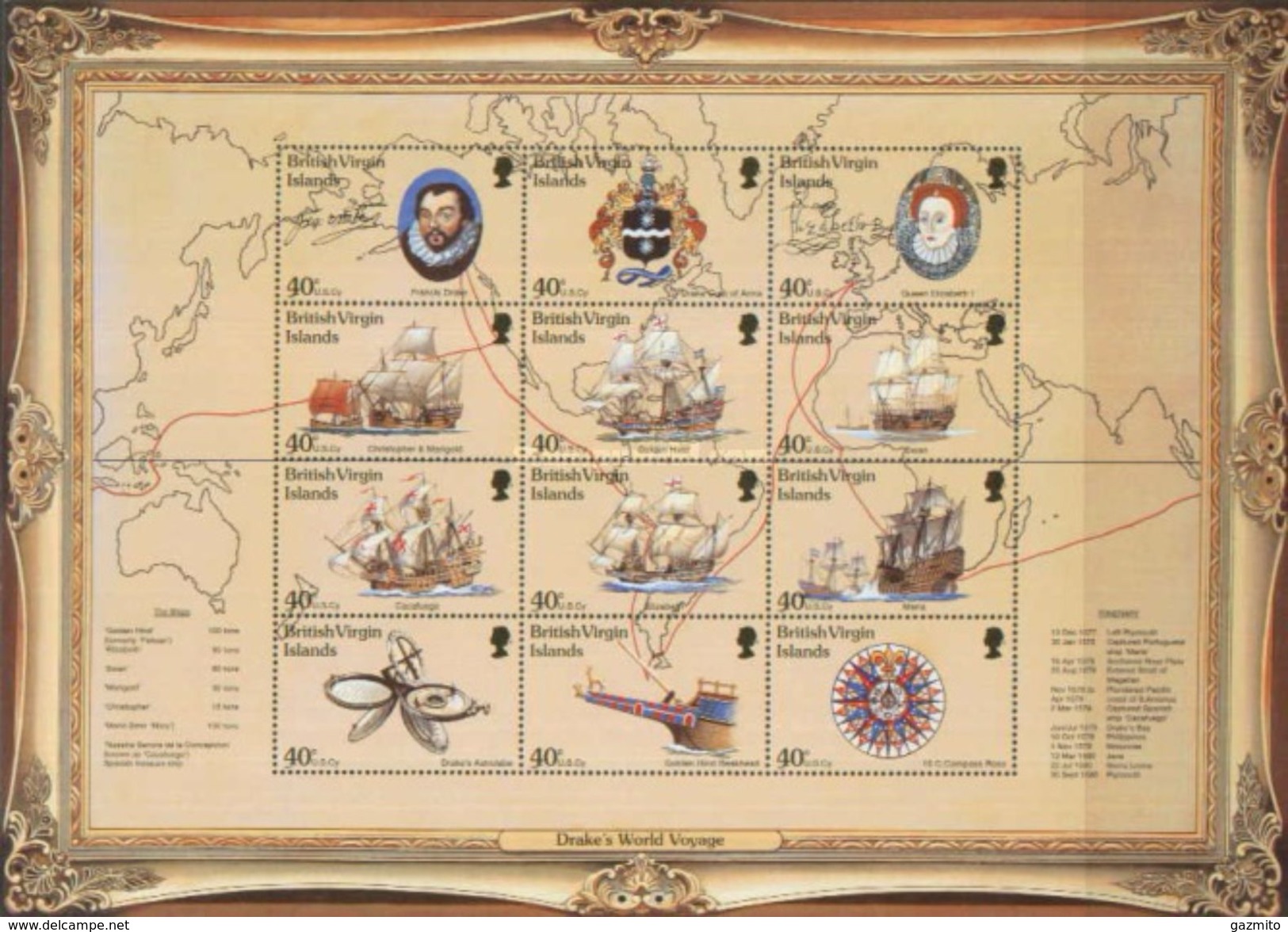 Virgin Is. 1997, 420th Francis Drake's, Ships, 12val In BF - British Virgin Islands